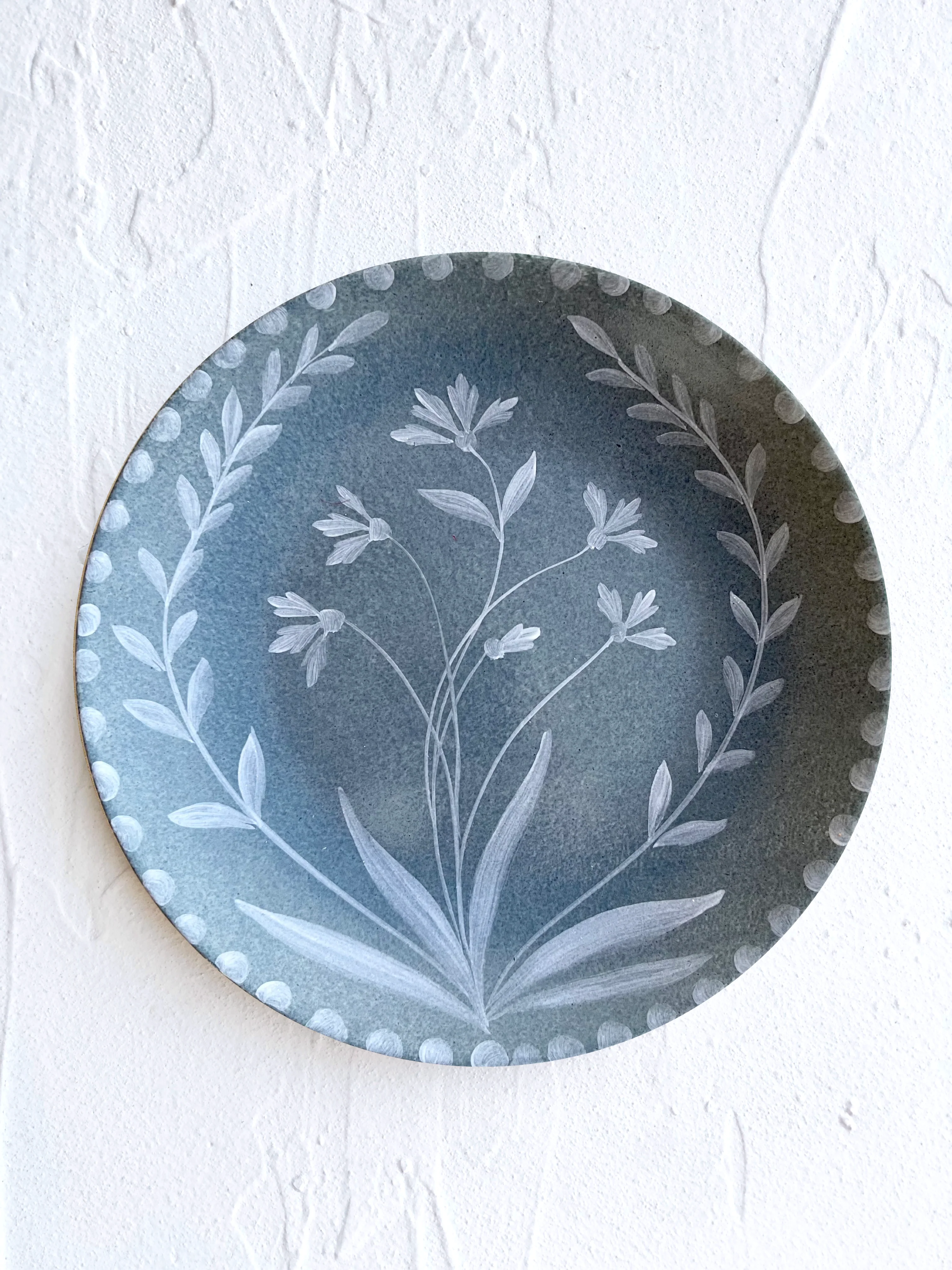 PRE-ORDER -Bleu Orage Bloom Dinner Plates - S/4