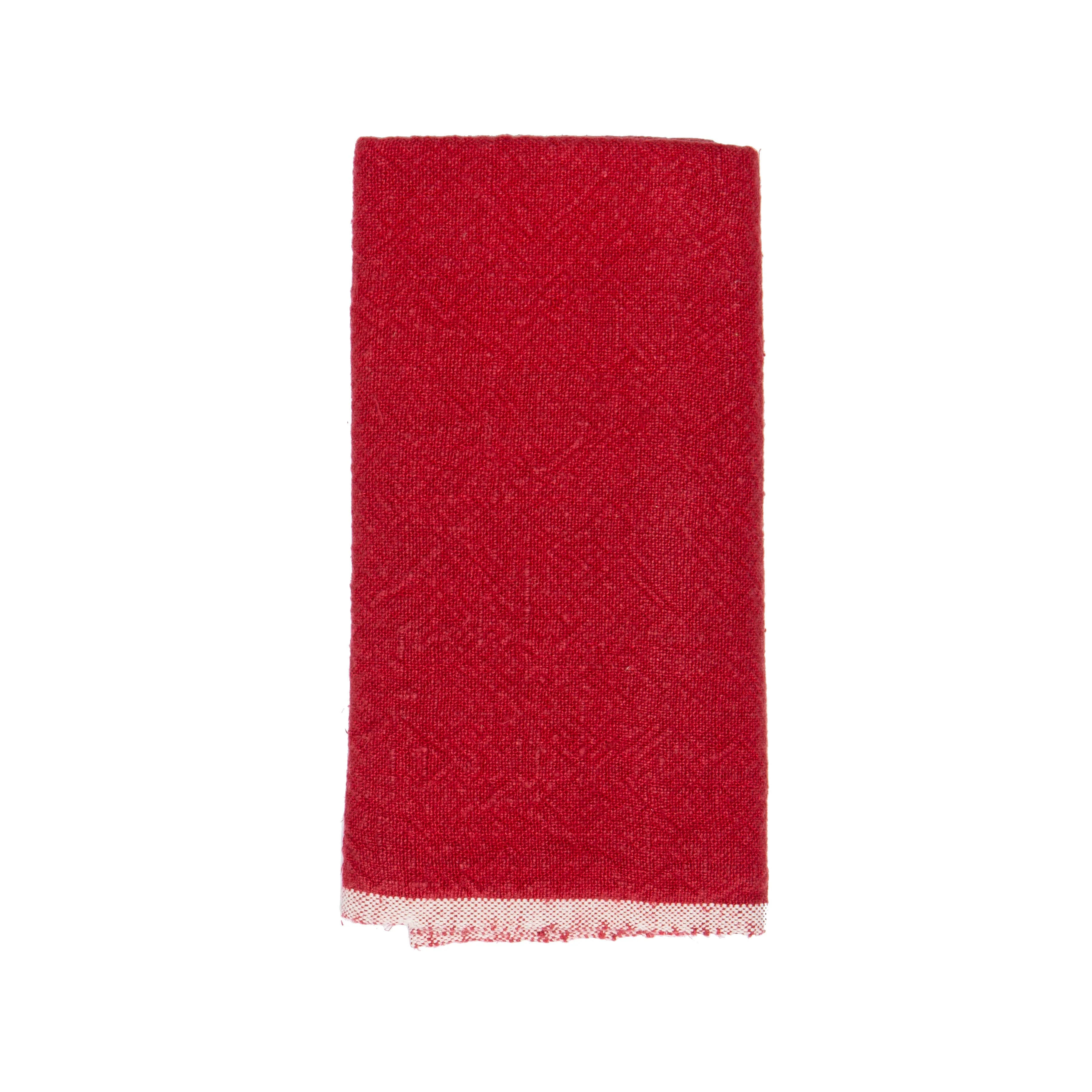 Russo Linen Kitchen Towels - Red - S/2 - Image 4