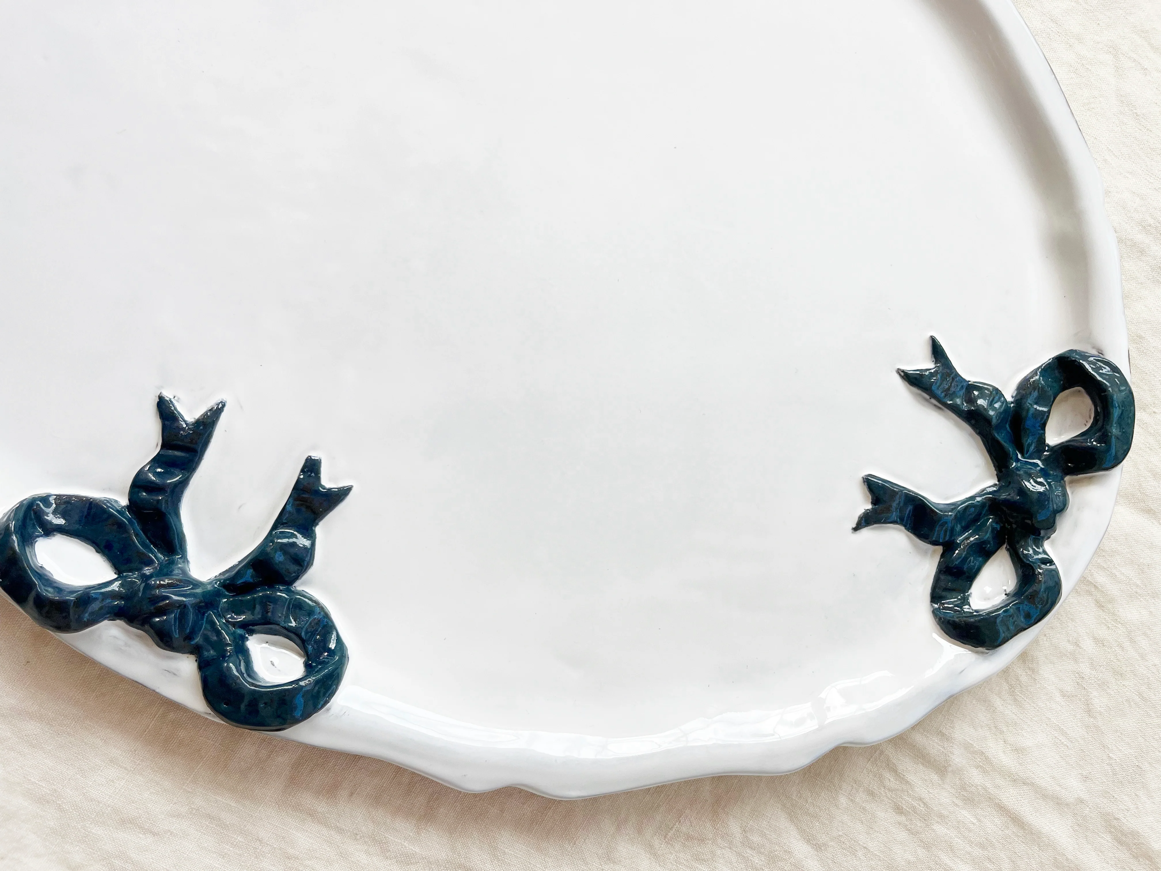 Colette Edition Oval Platter - Marine Blue Bow - Image 6