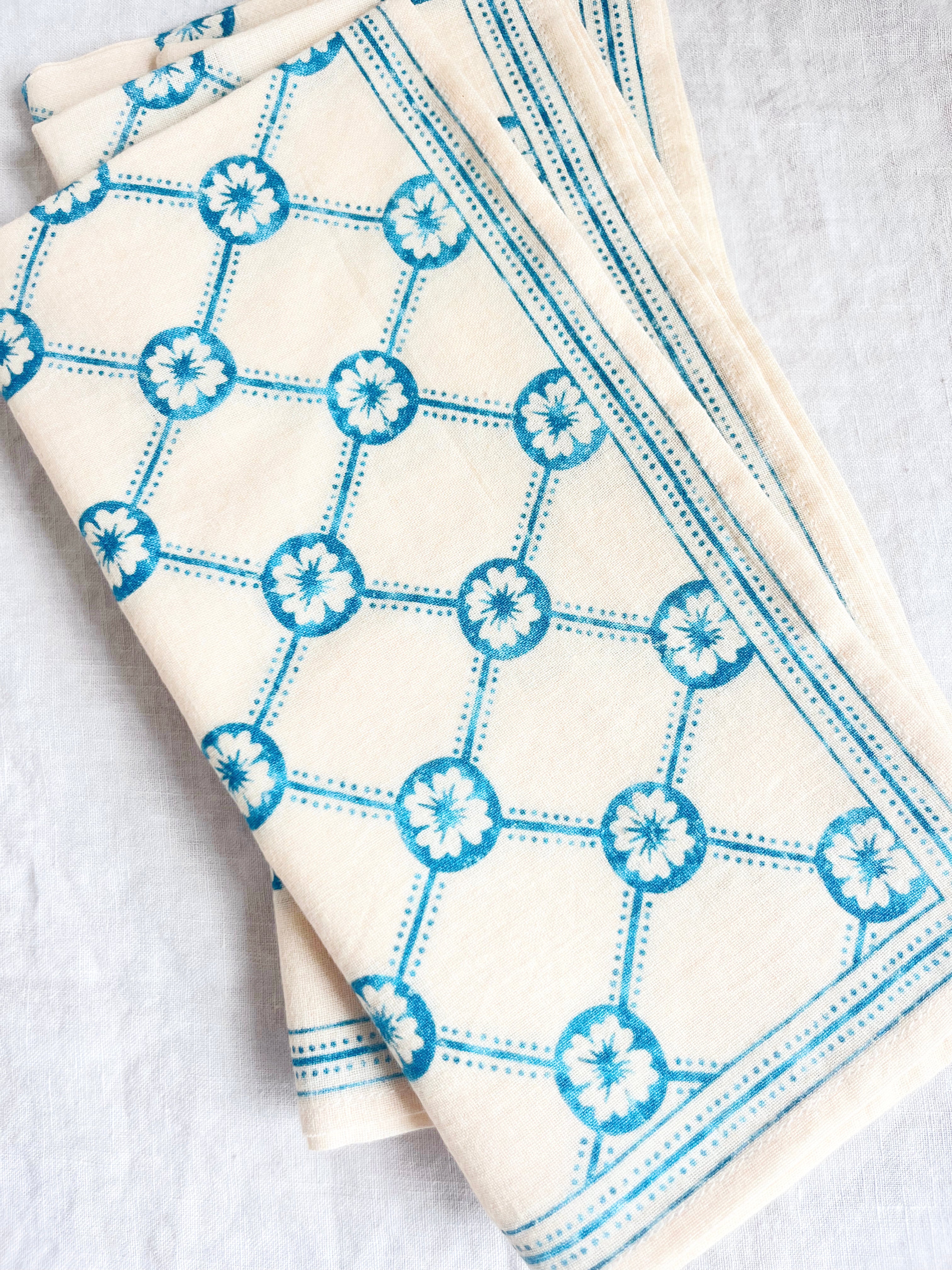 Dentelle Domino Napkins - Cerulean S/4 - Image 2