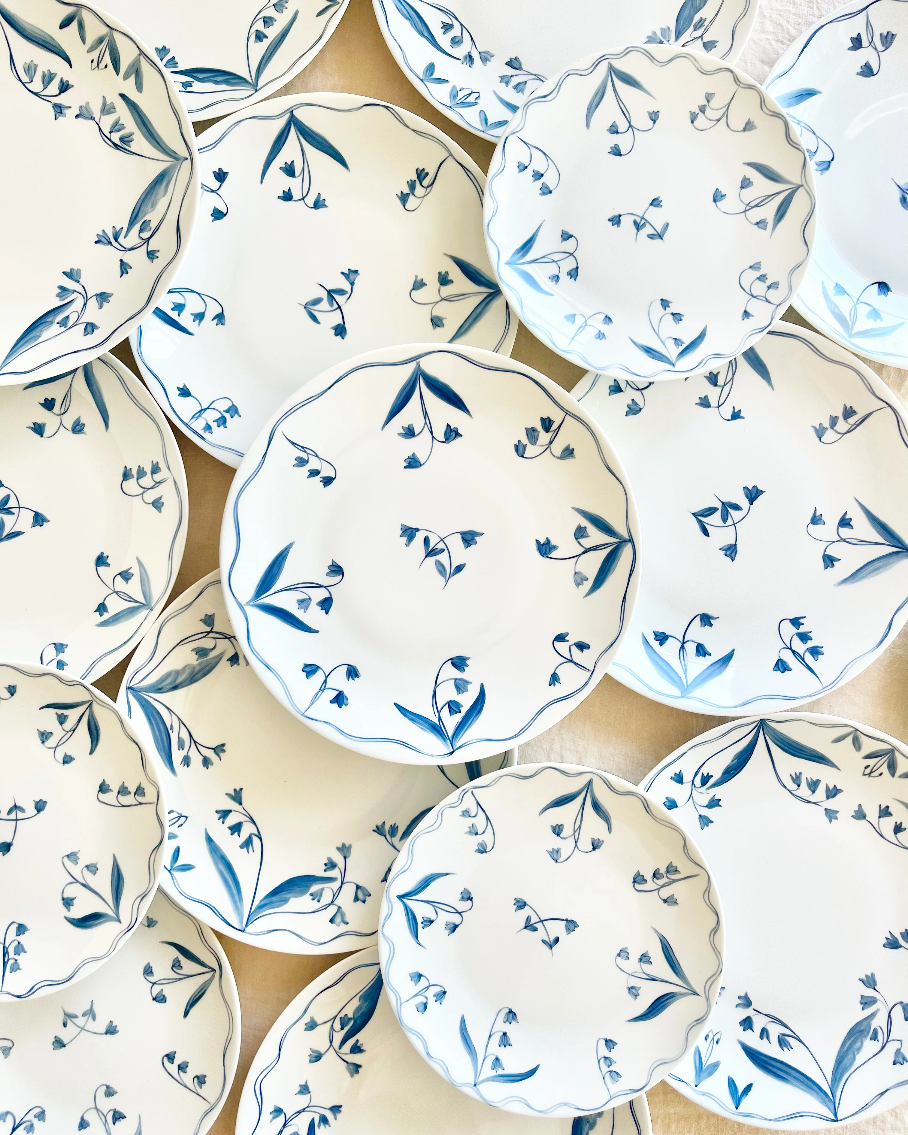 PRE-ORDER - Fête des Lys de la Vallée Salad Plate - Cobalt - S/4 - Image 3