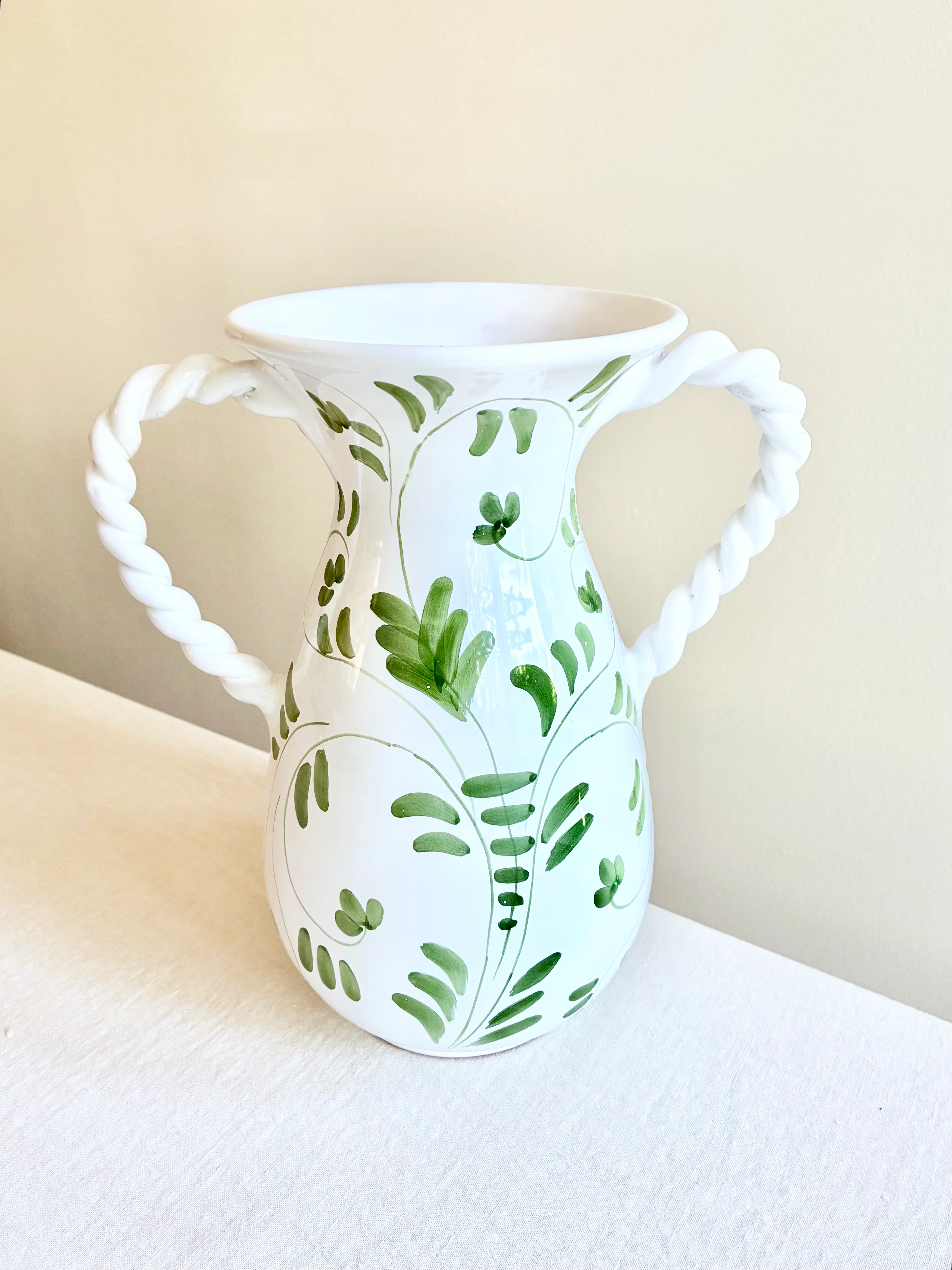Fresco Mia Vase - White & Emerald - Image 3