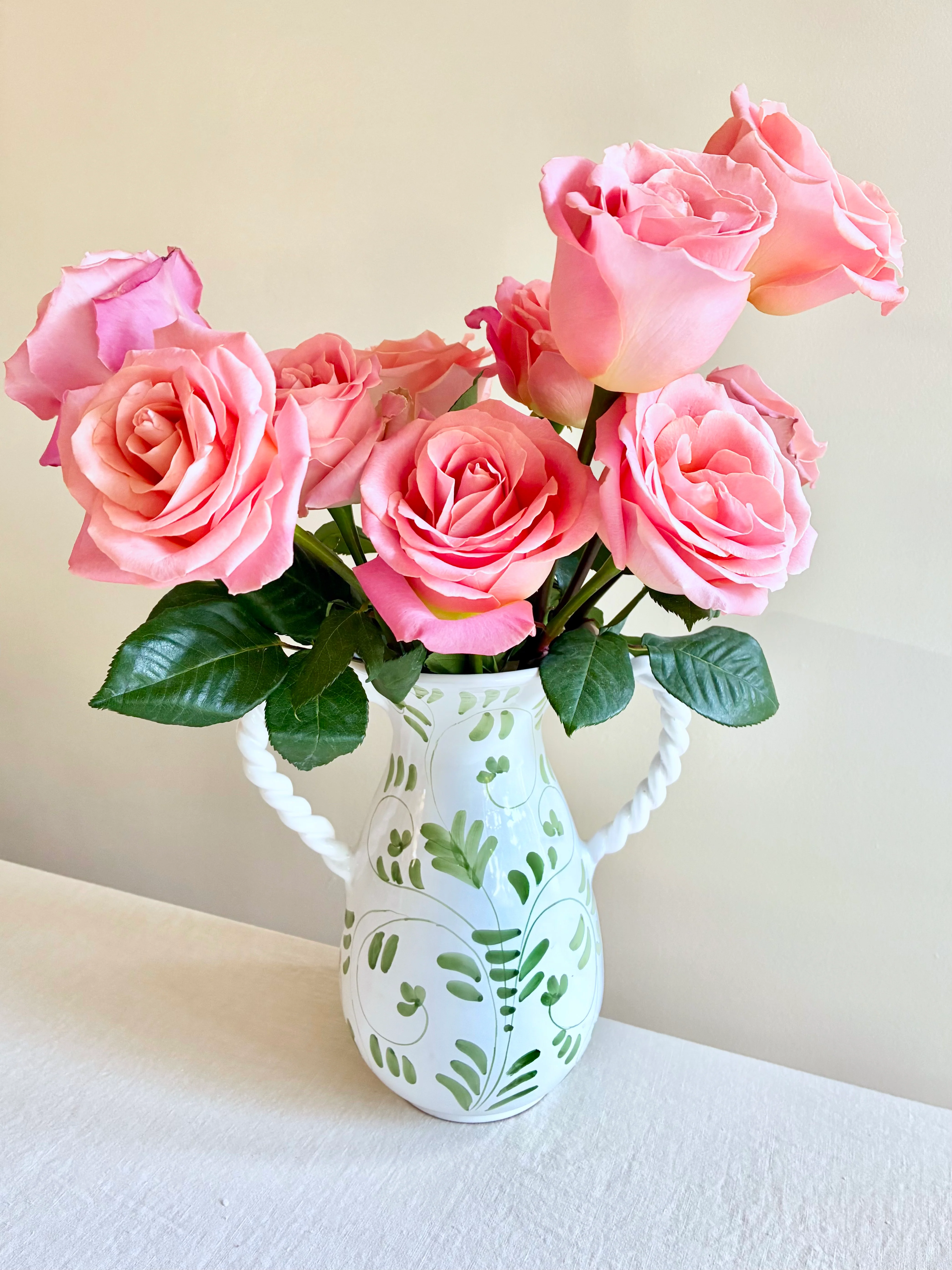 Fresco Mia Vase - White & Emerald - Image 4