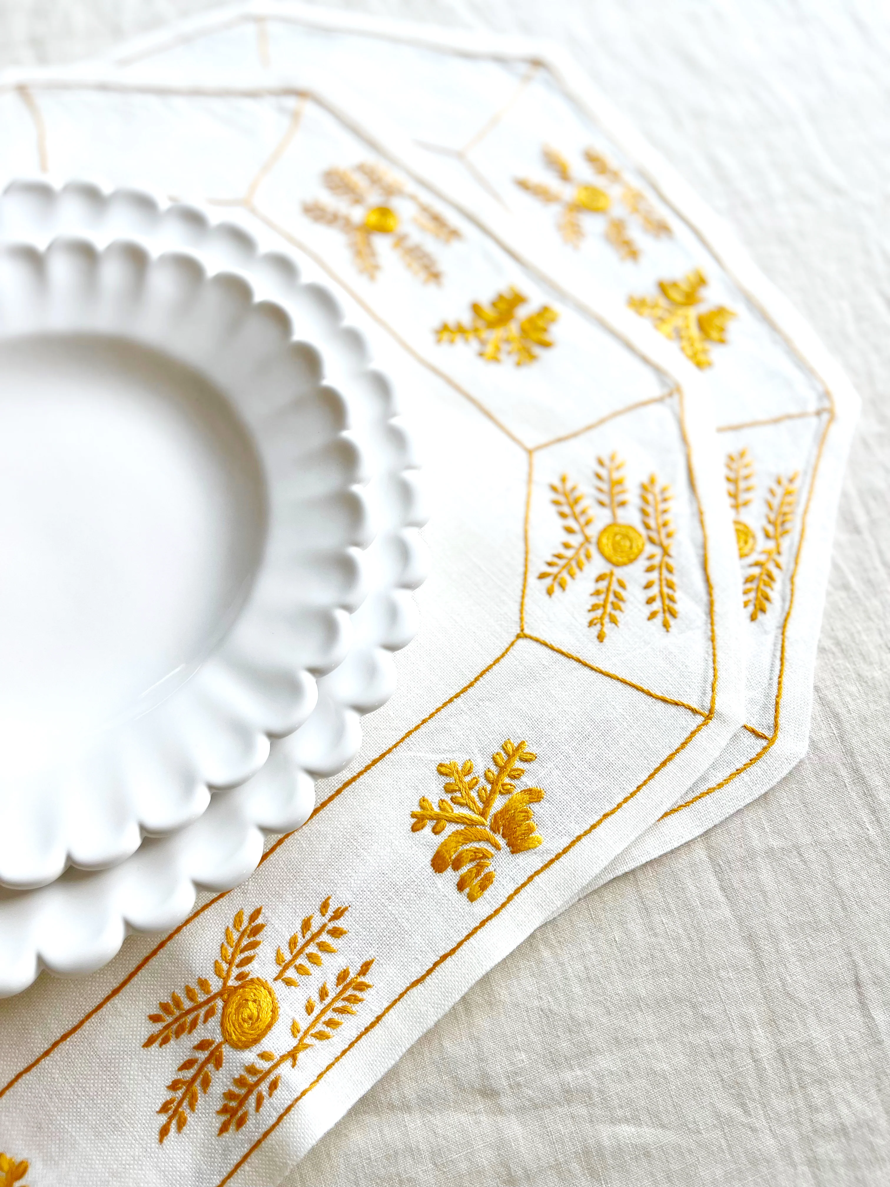 Genese Scallop Salad Plate - Blanc S/4 - Image 2