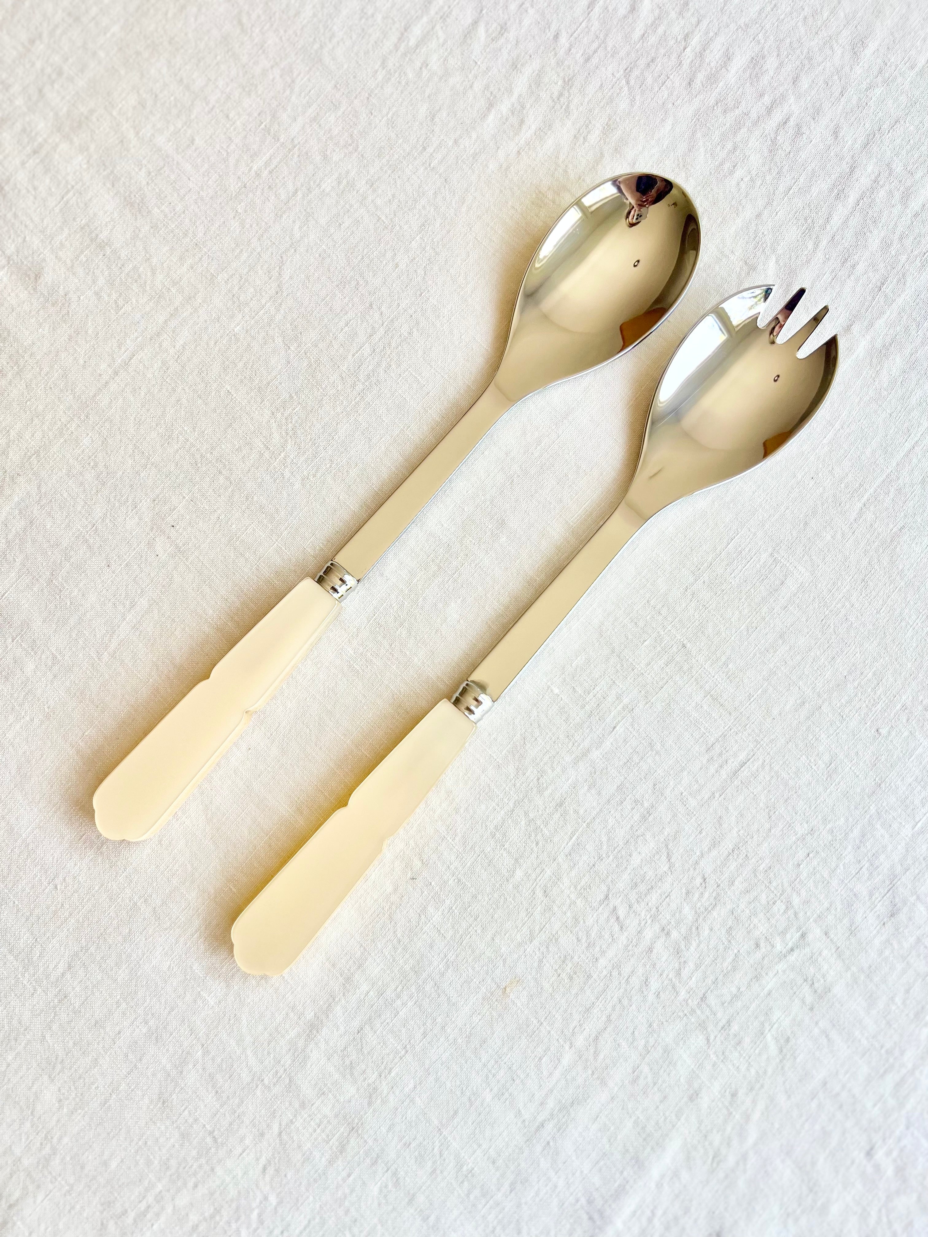 Gustave Salad Server Set - Pearl - Image 2
