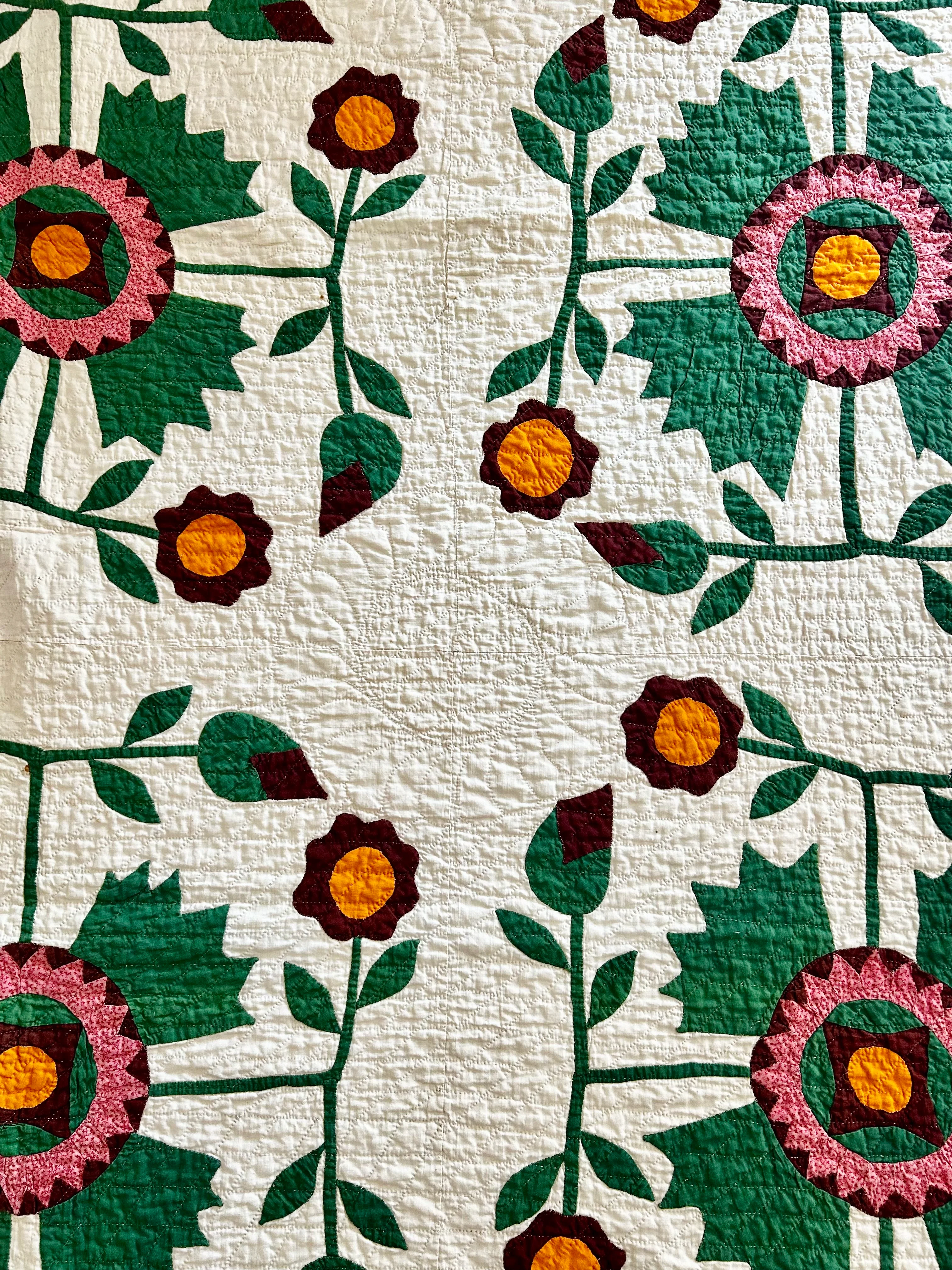 Historic Aster Heirloom Quilt 1800's - Image 3