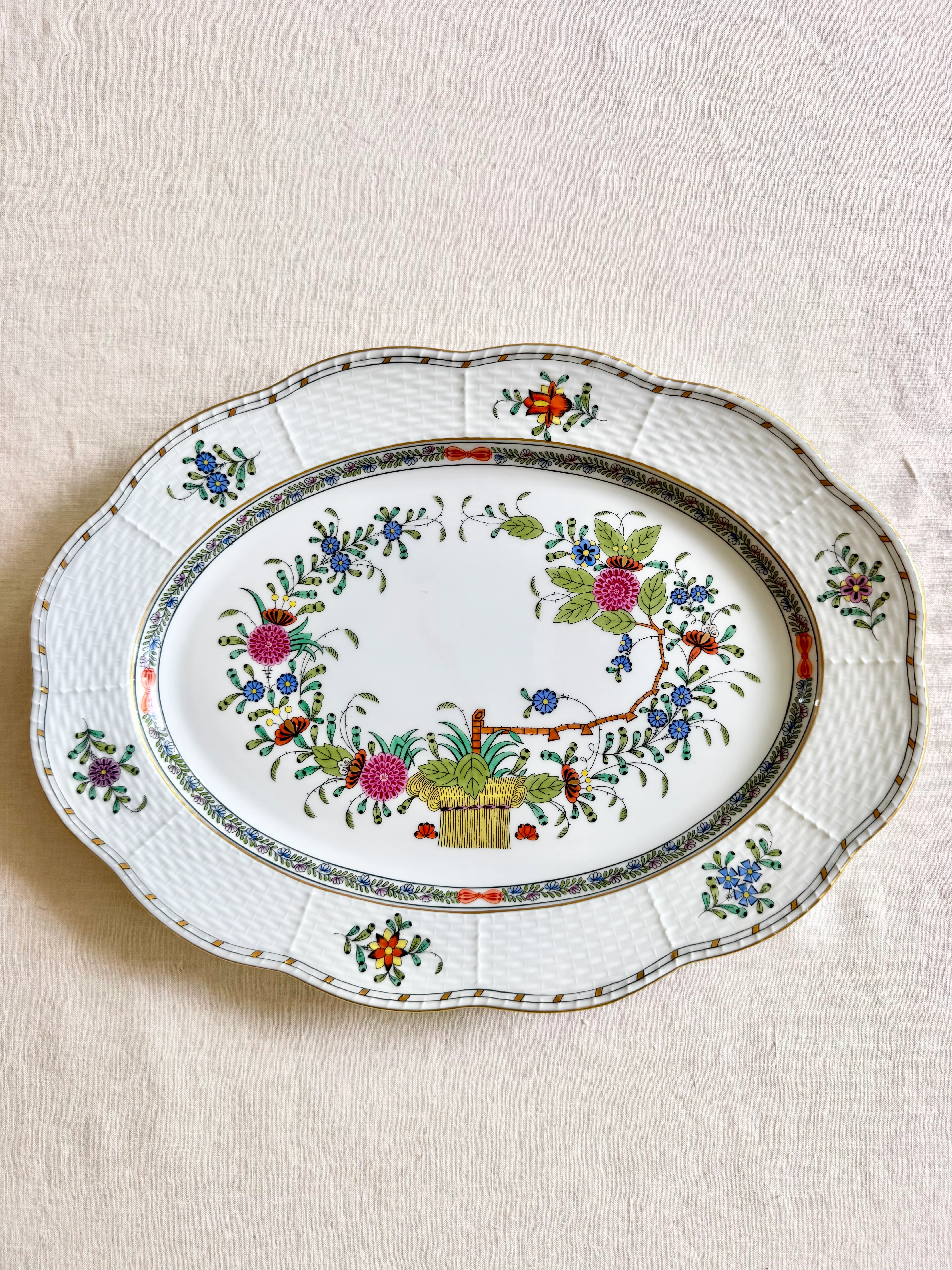 Historic Herend Indian Basket Platters- S/2 - Image 3