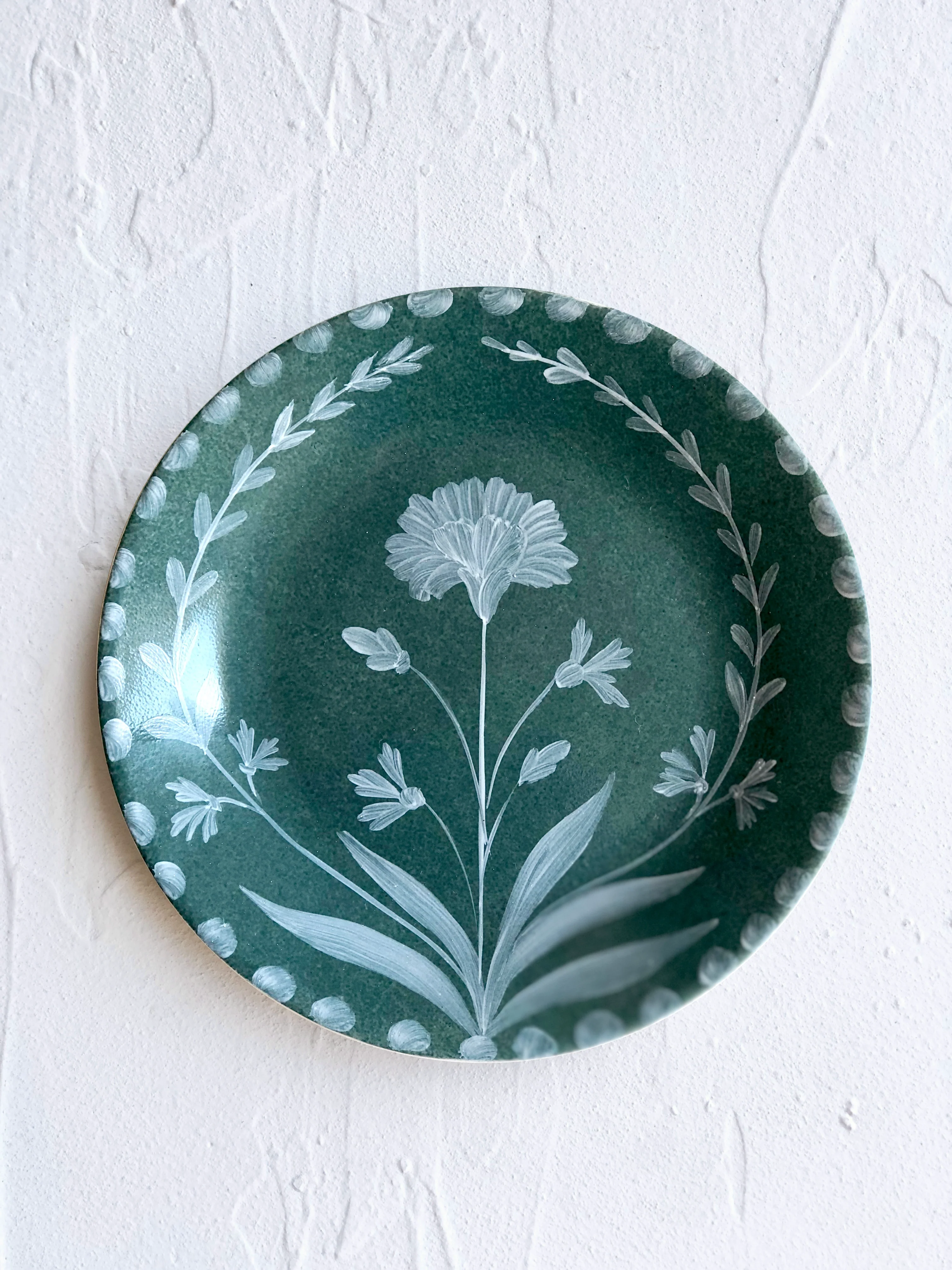 PRE-ORDER- Jade Bloom Dinner Plate- S/4 - Image 3