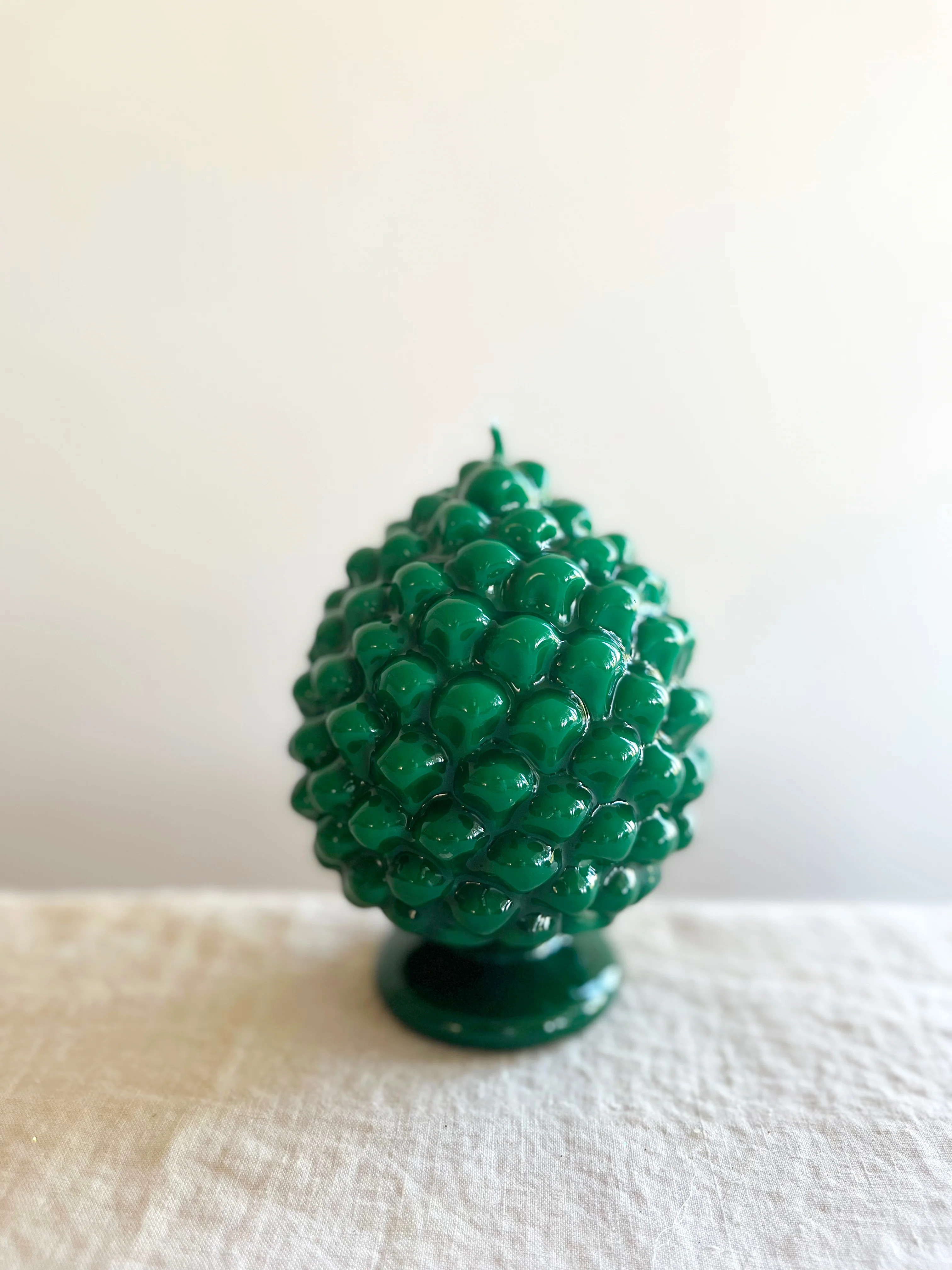 Lacquer Pinecone Candle Green