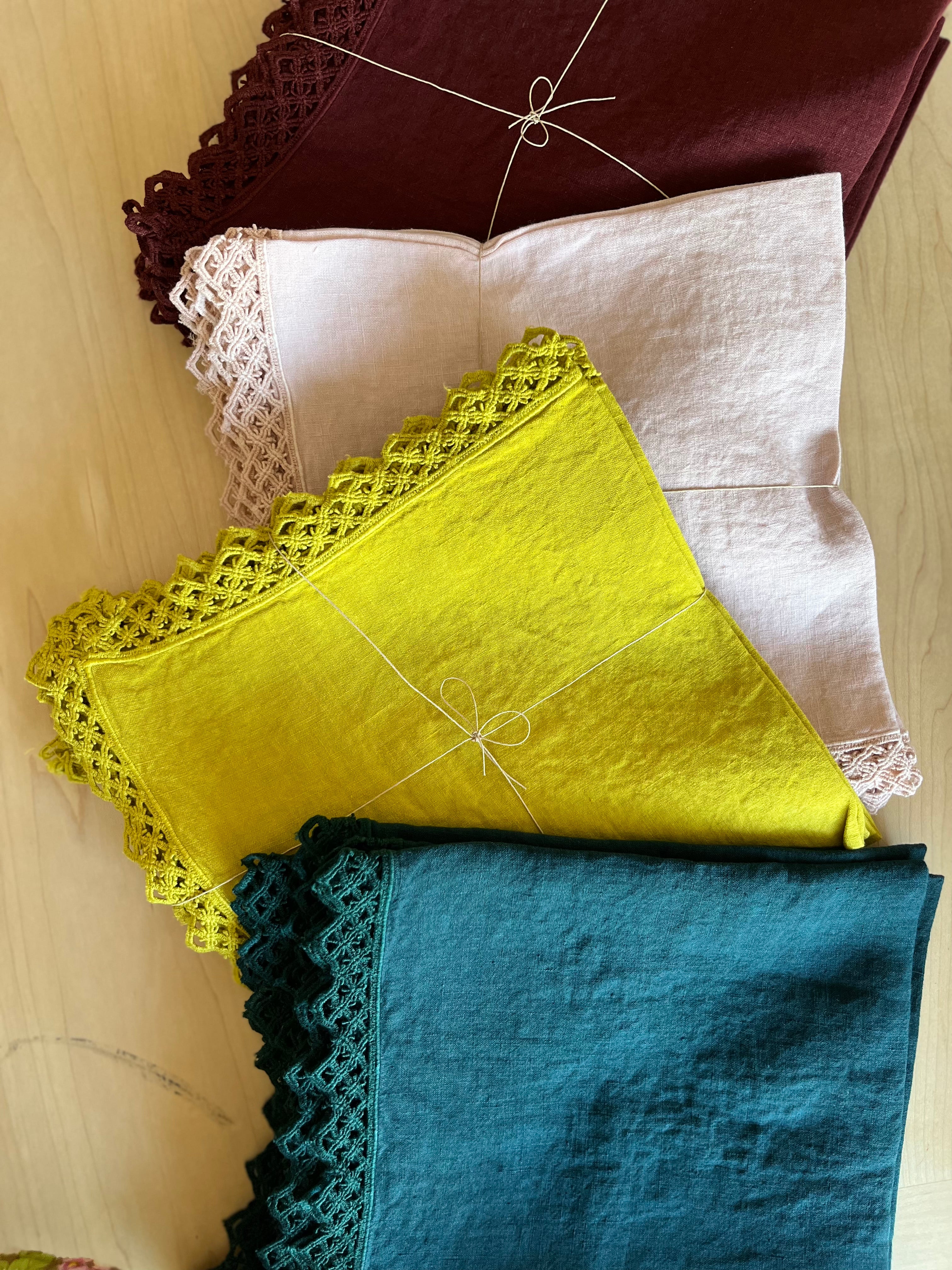 Milano Macrame Napkins - Bordeaux S/4 - Image 3