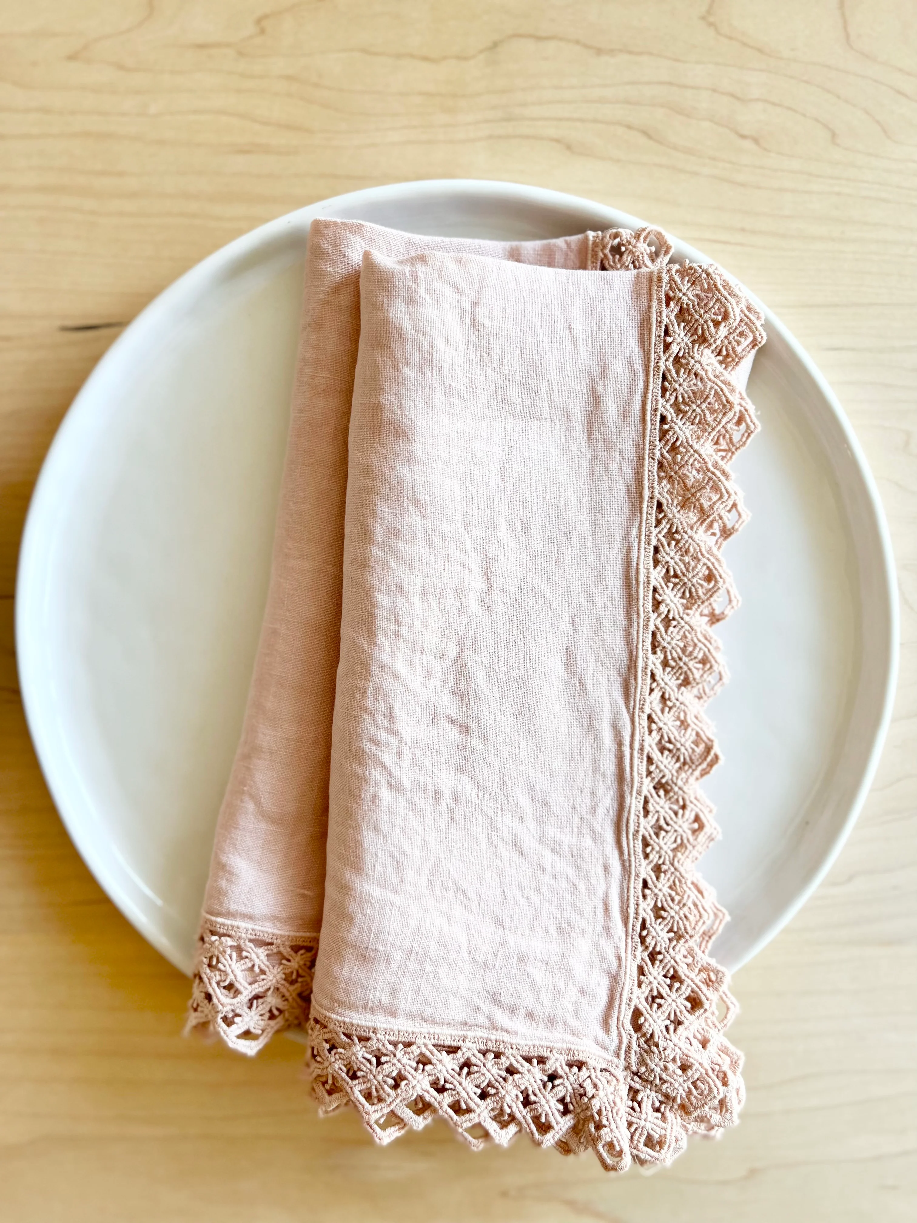 PRE-ORDER - Milano Macrame Napkins - Peony S/4 - Image 4