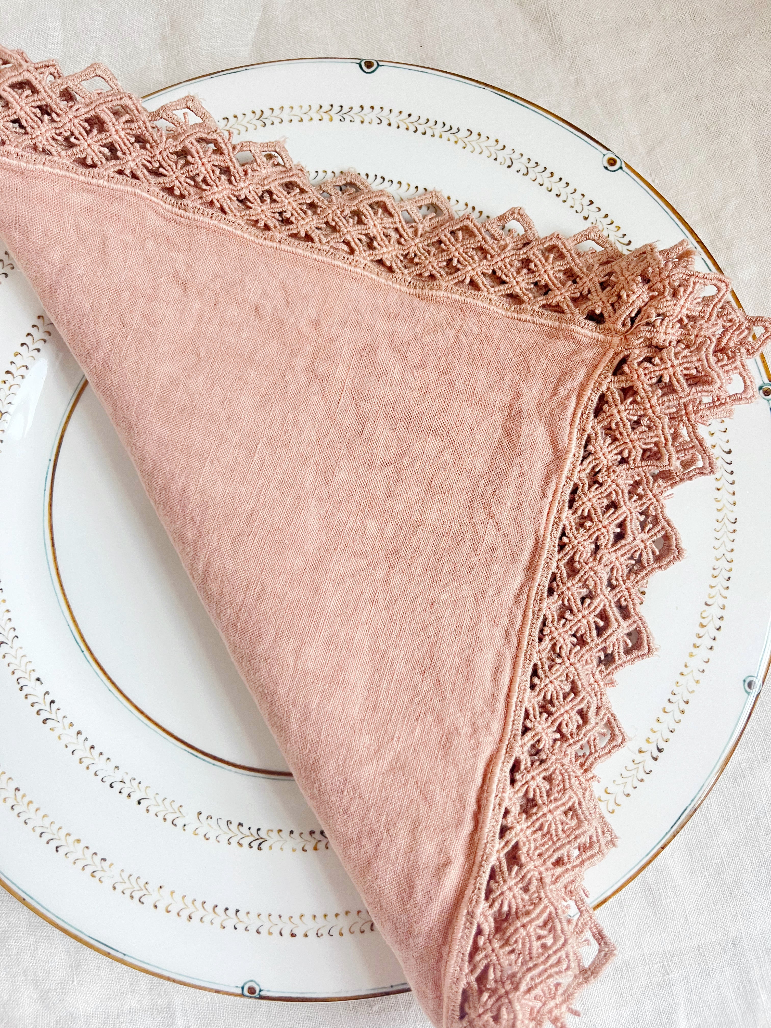 PRE-ORDER - Milano Macrame Napkins - Rose S/4 - Image 4