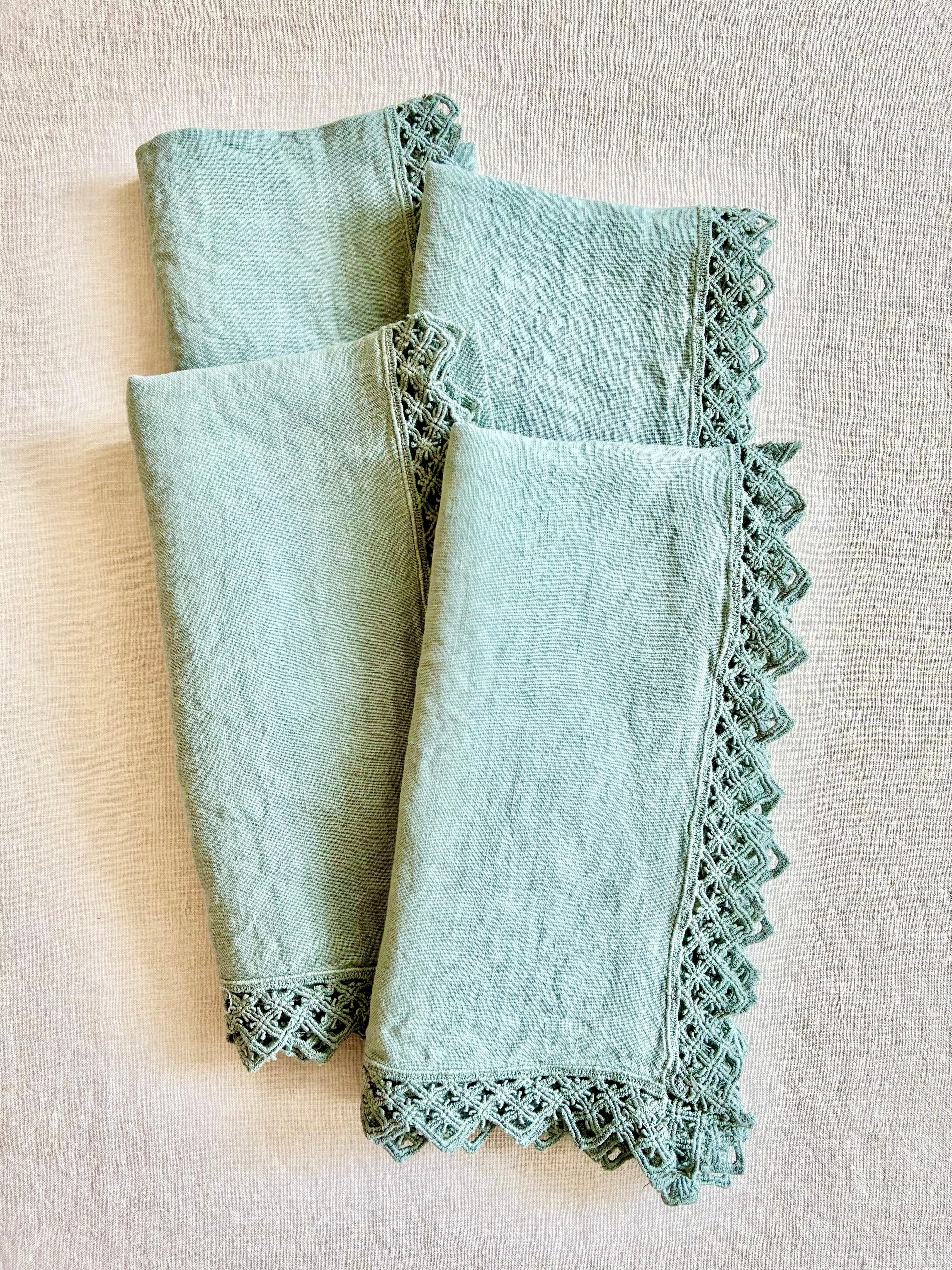 PRE-ORDER - Milano Macrame Napkins - Sage S/4