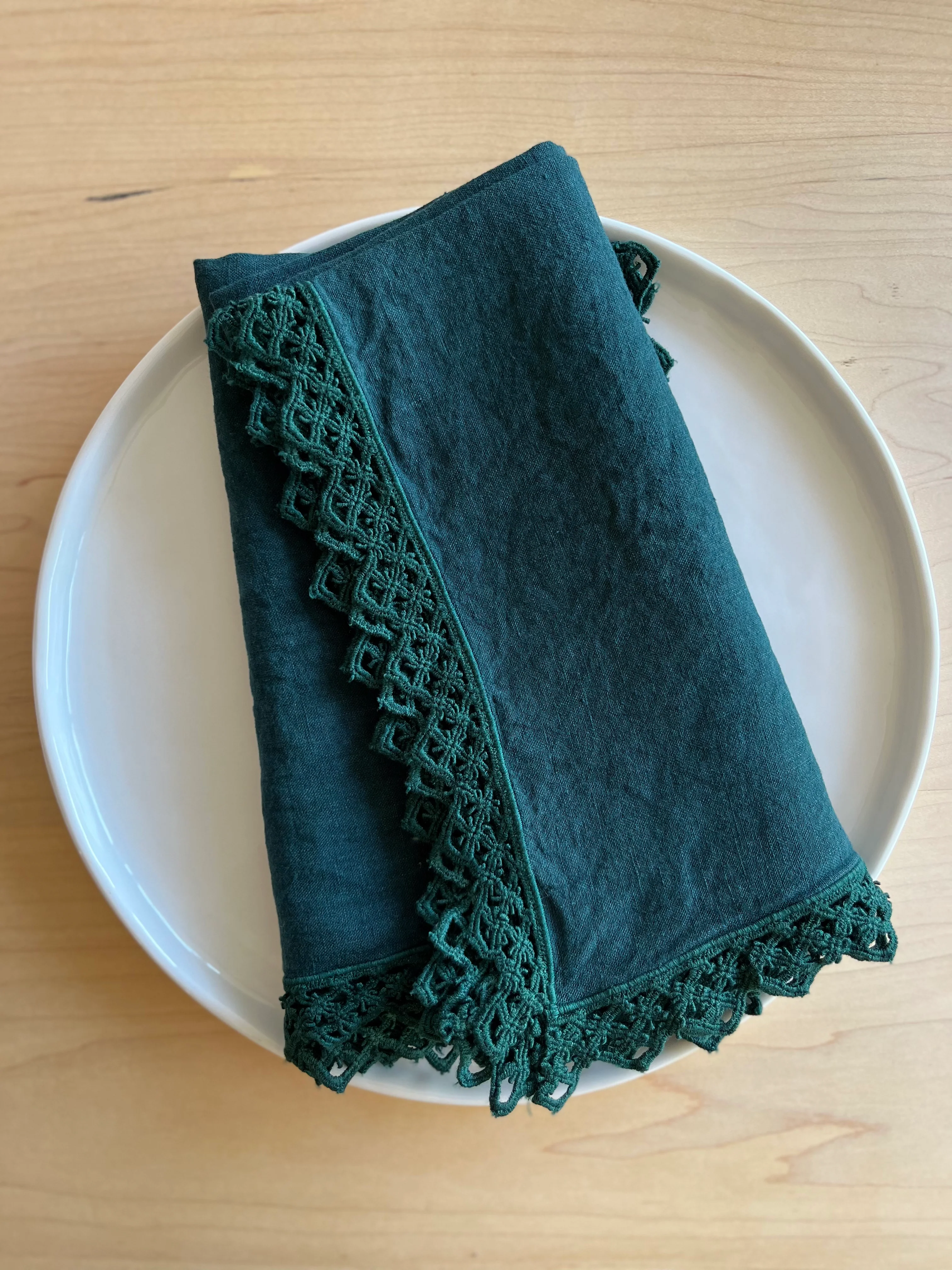 Milano Macrame Napkins - Teal S/4 - Image 3