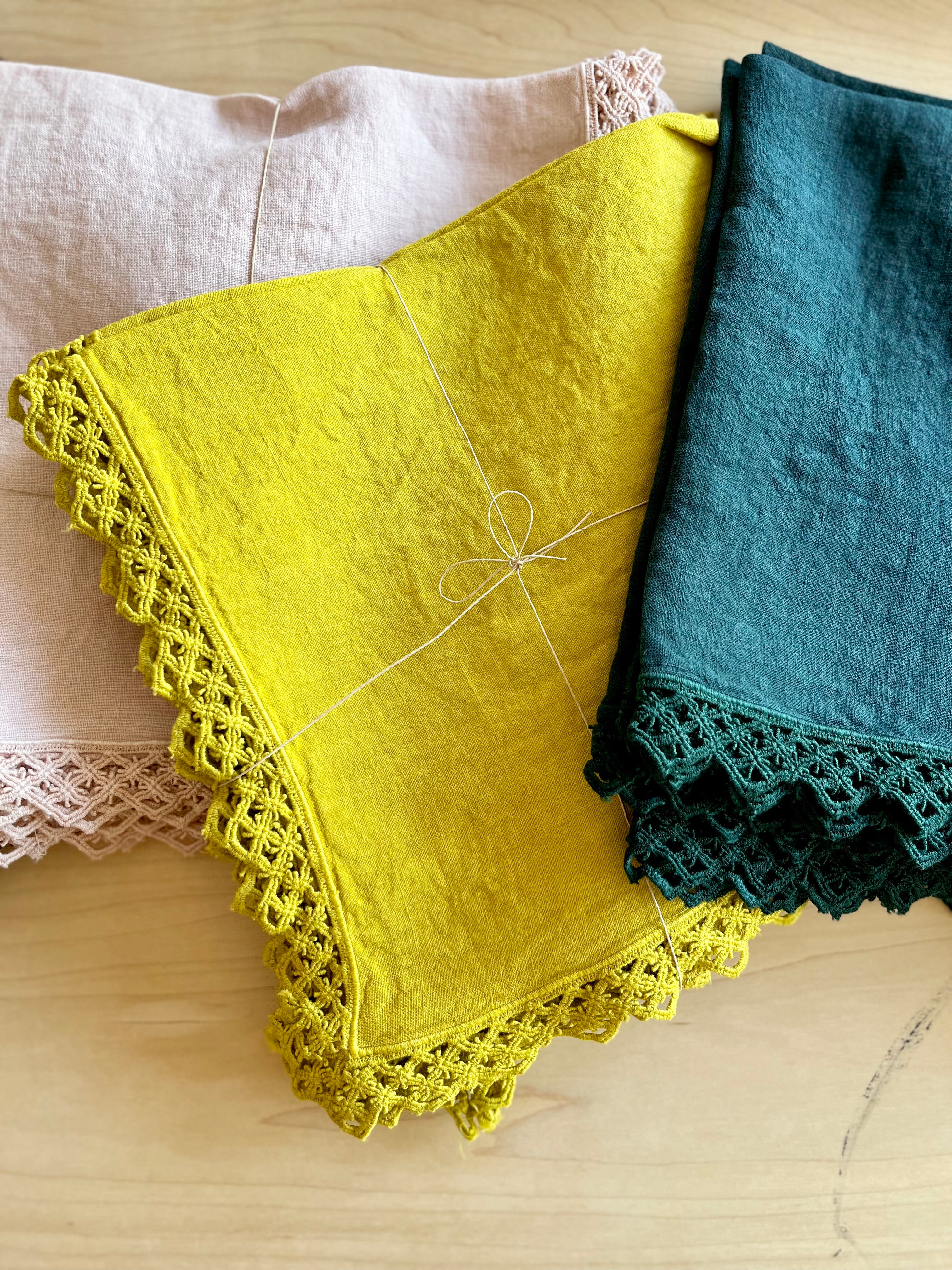 Milano Macrame Napkins - Teal S/4 - Image 4