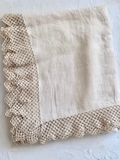 PRE-ORDER -Milano Macrame Tablecloth 74 x 130" - Cream - Image 4