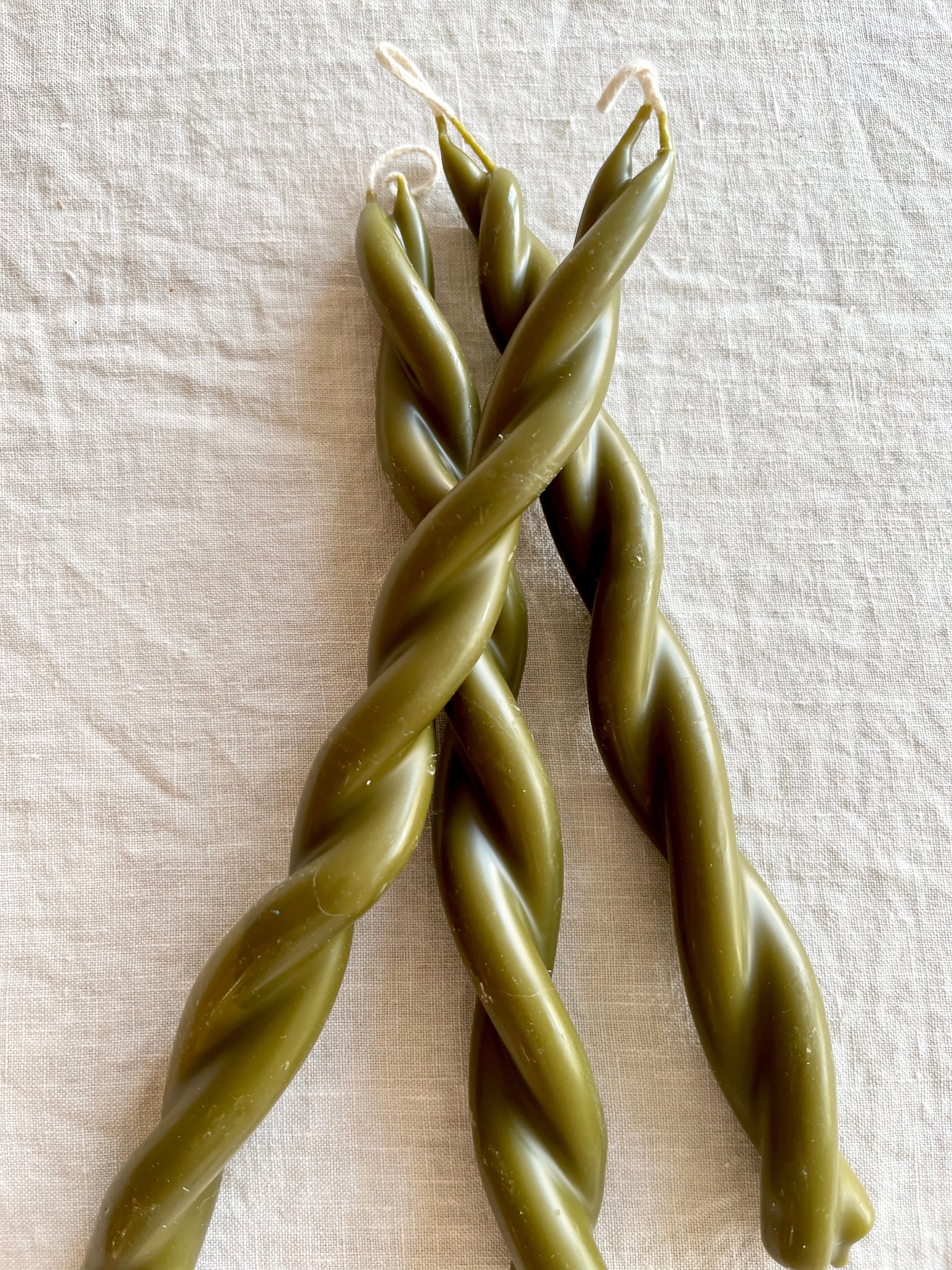 Moss Twist Taper Candles - S/2 - Image 2