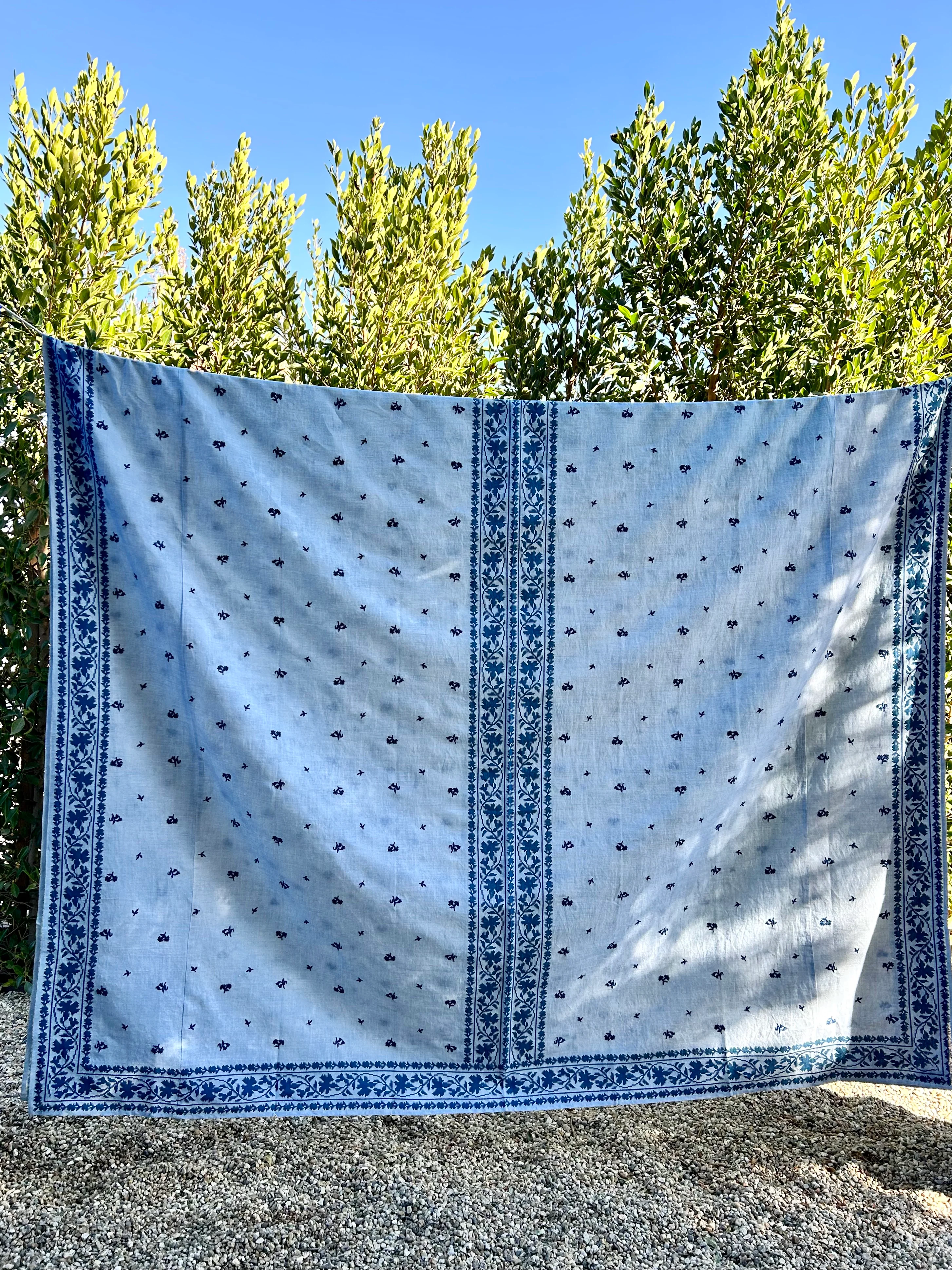 Odessa Embroidered Tablecloth - Lapis - Image 7