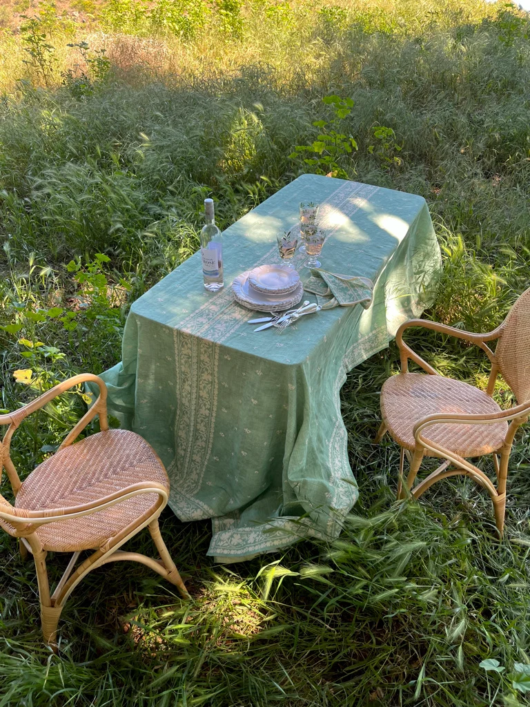Odessa Embroidered Tablecloth - Sage - Image 2
