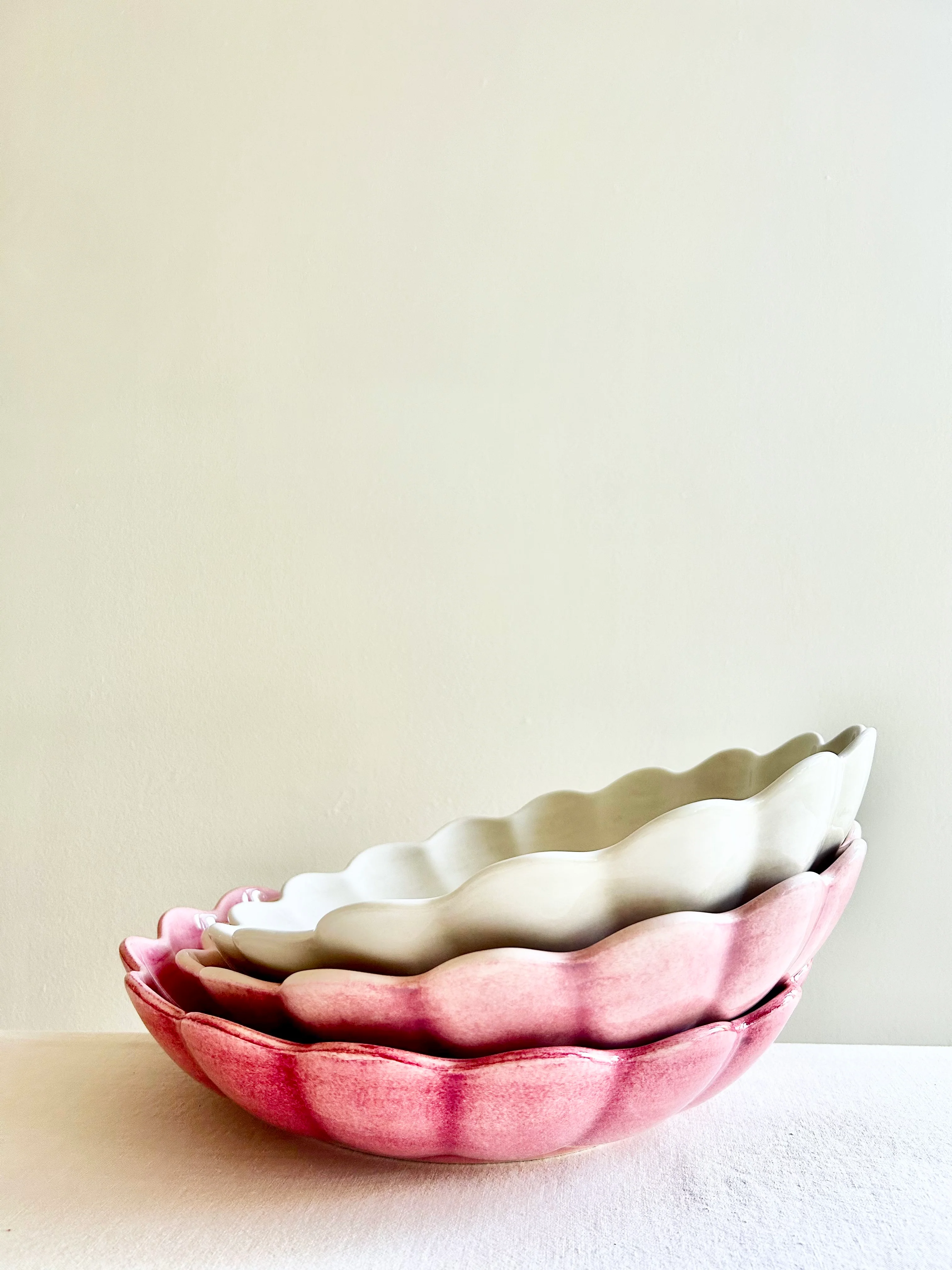 Oyster Oval  Serving Bowl 12" - Blush - Image 3