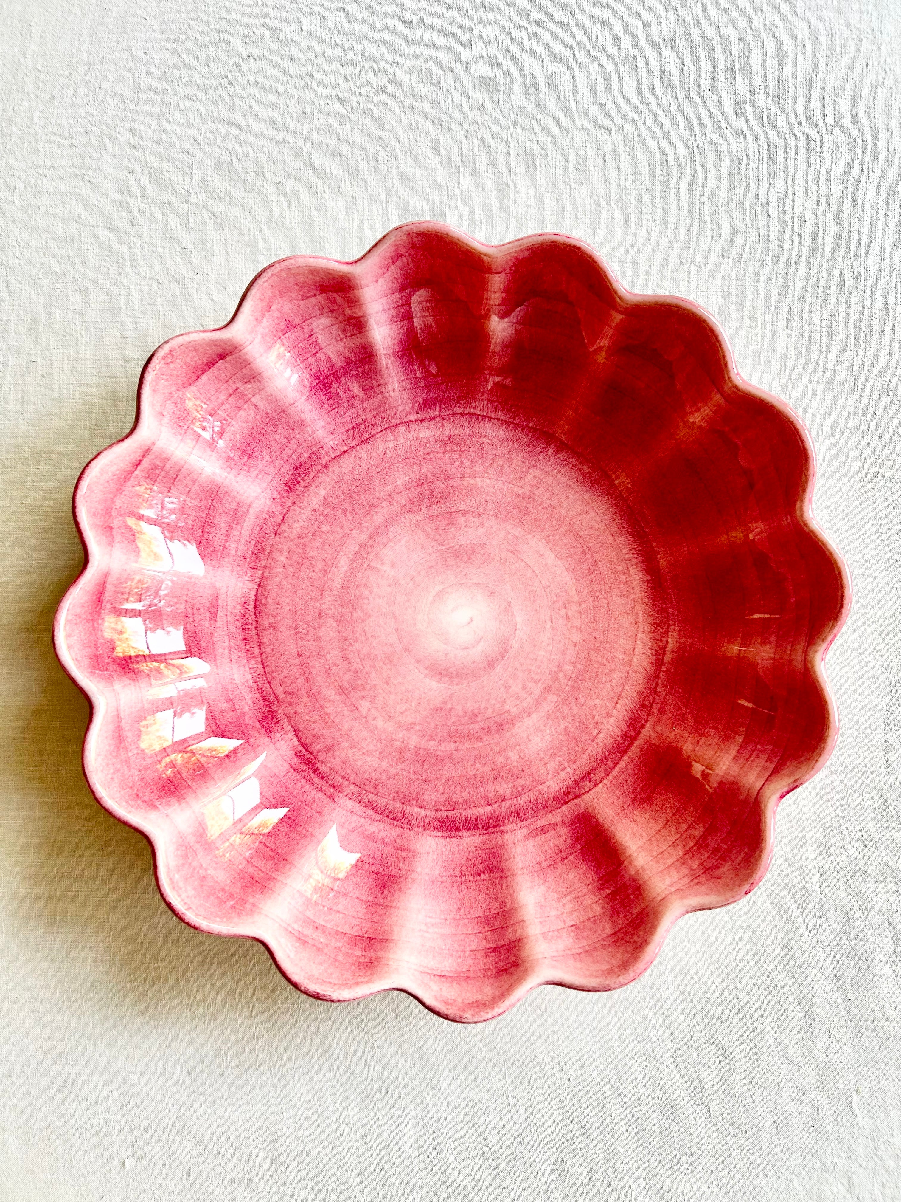 Oyster Oval Serving Bowl 12" -Raspberry - Image 2
