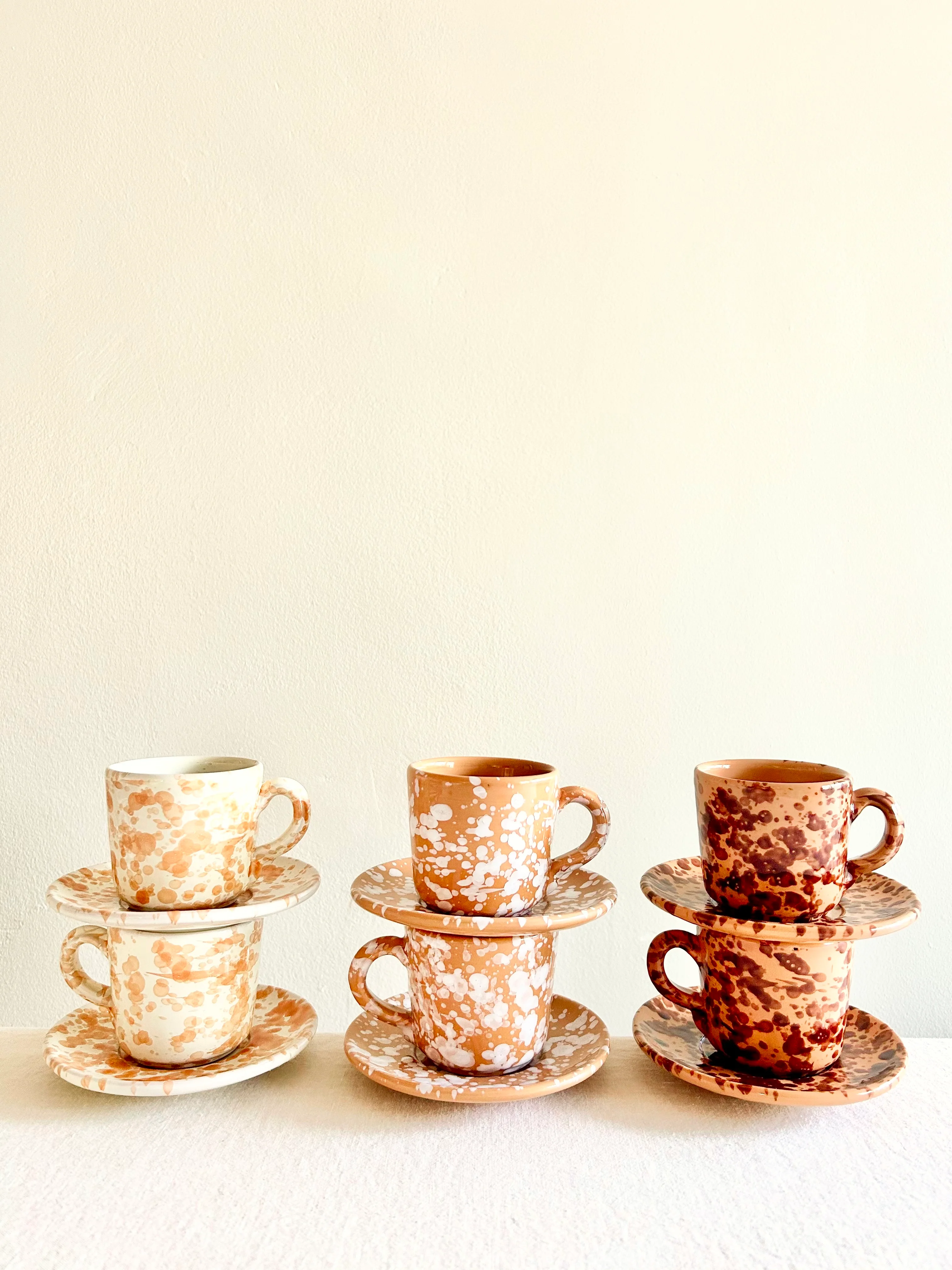 Pompeii Espresso Cup & Saucer - Coco - S/2 - Image 2