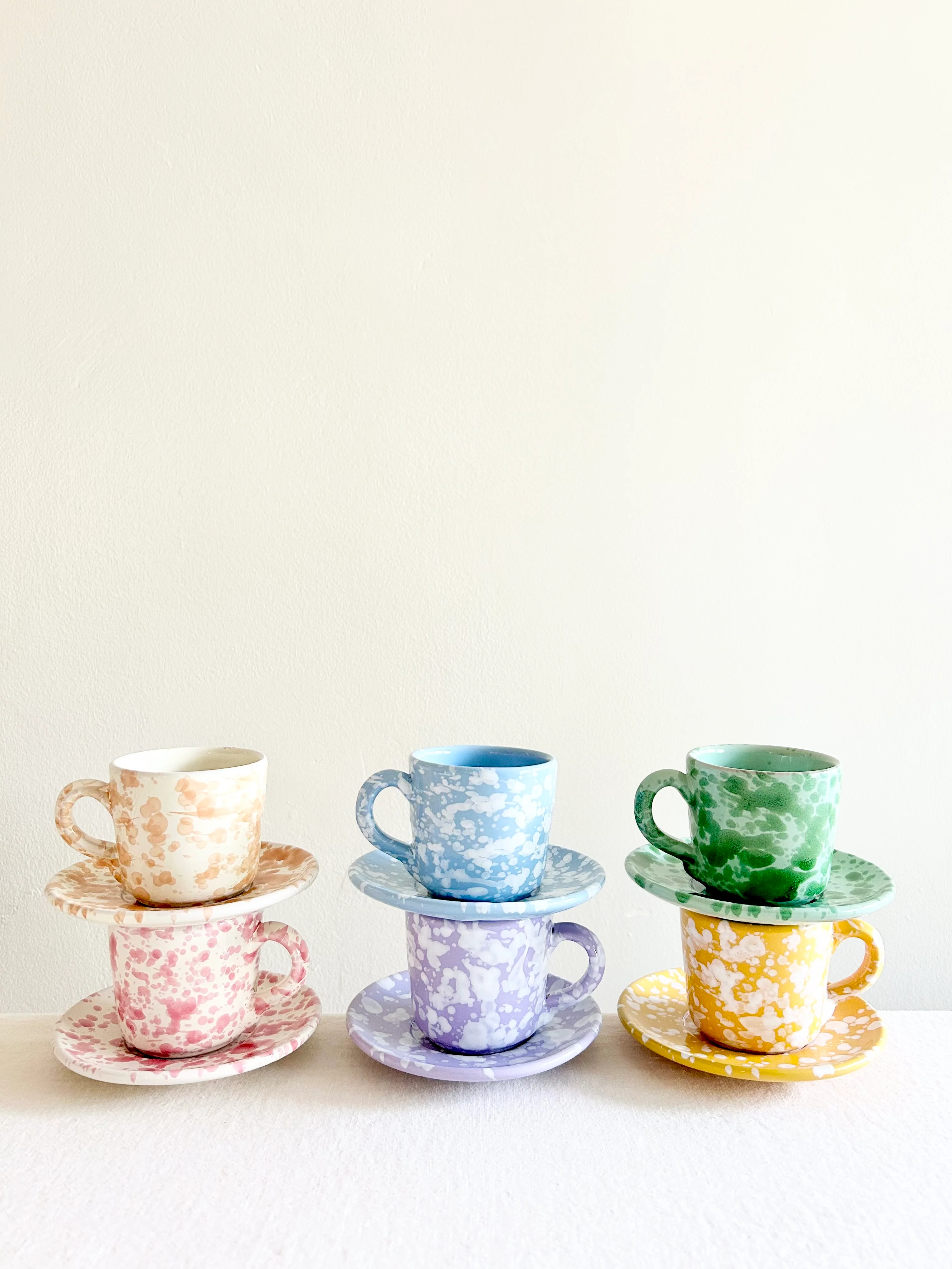 Pompeii Espresso Cup & Saucer - Jade - S/2 - Image 2