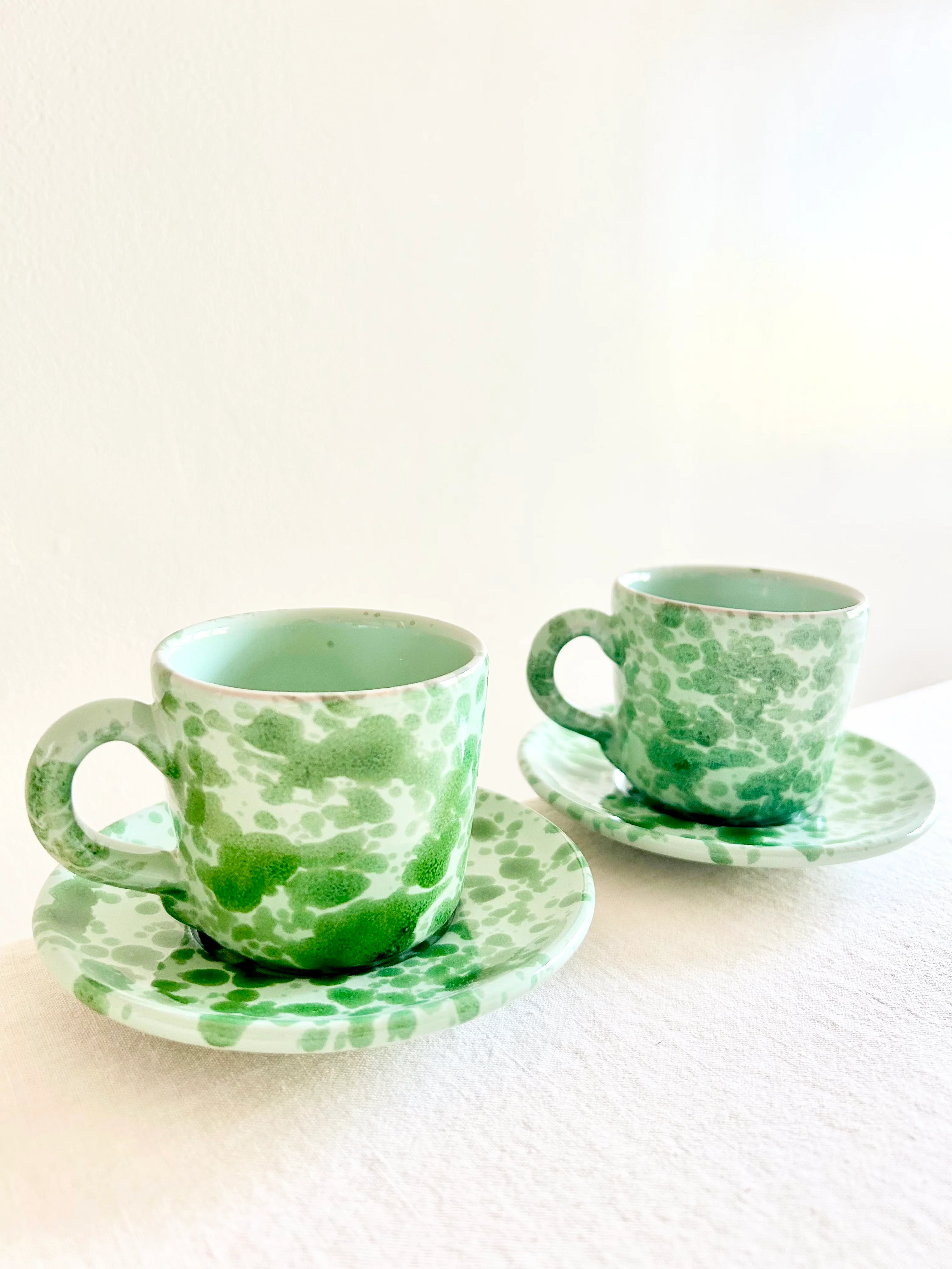 Pompeii Espresso Cup & Saucer - Jade - S/2 - Image 4