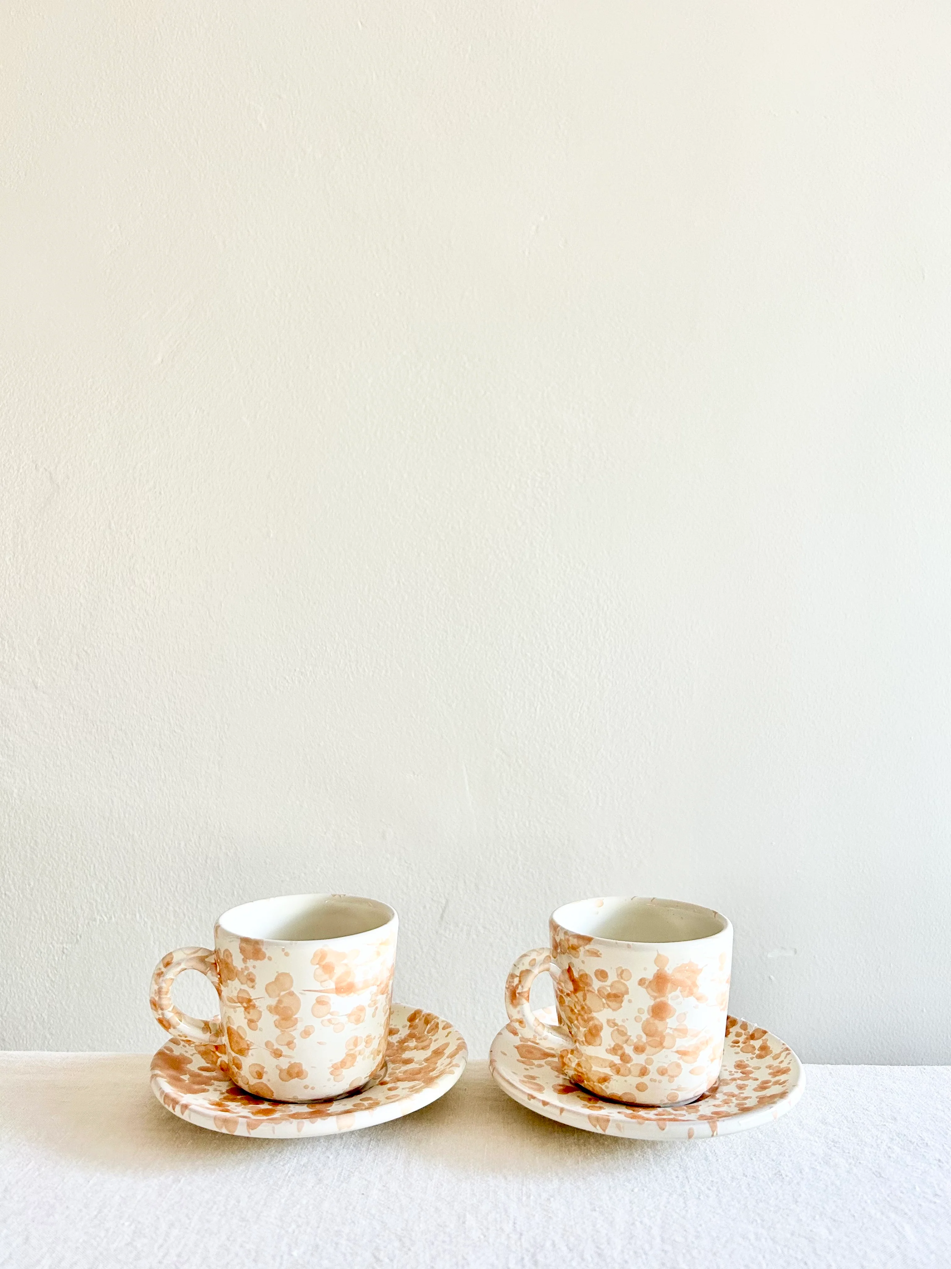 Pompeii Espresso Cup & Saucer - Natural - S/2