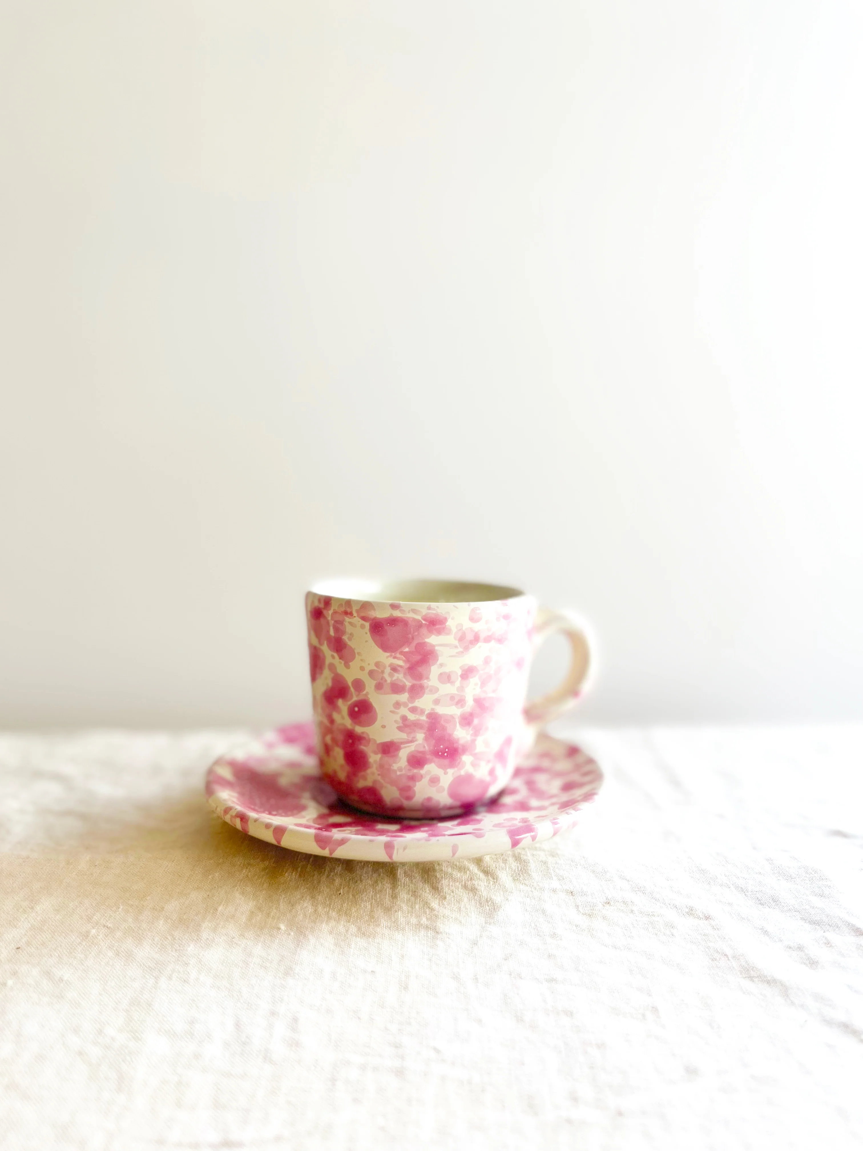 Pompeii Espresso Cup & Saucer - Pink - S/2 - Image 4