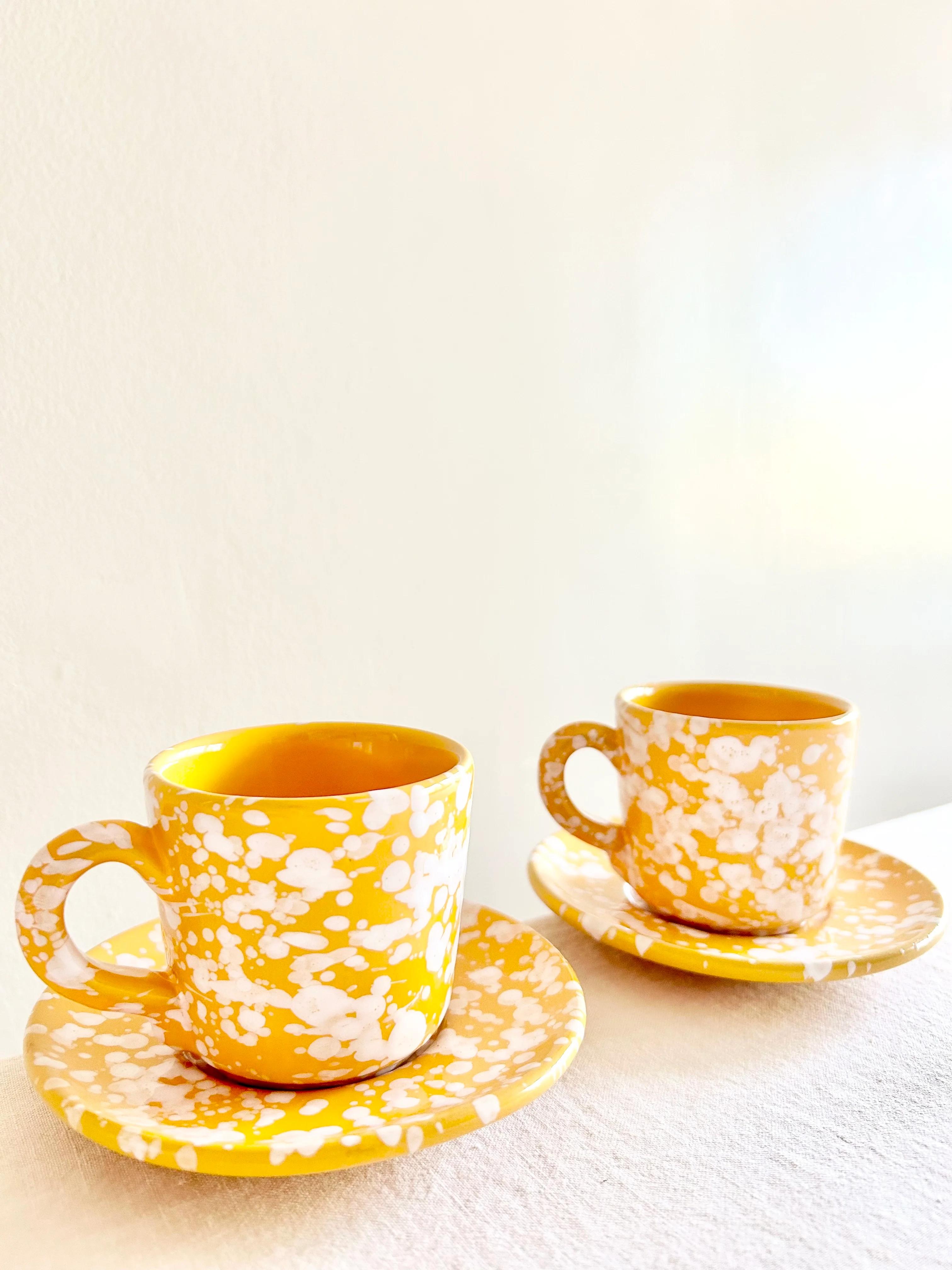 Pompeii Espresso Cup & Saucer - Yolk - S/2 - Image 7