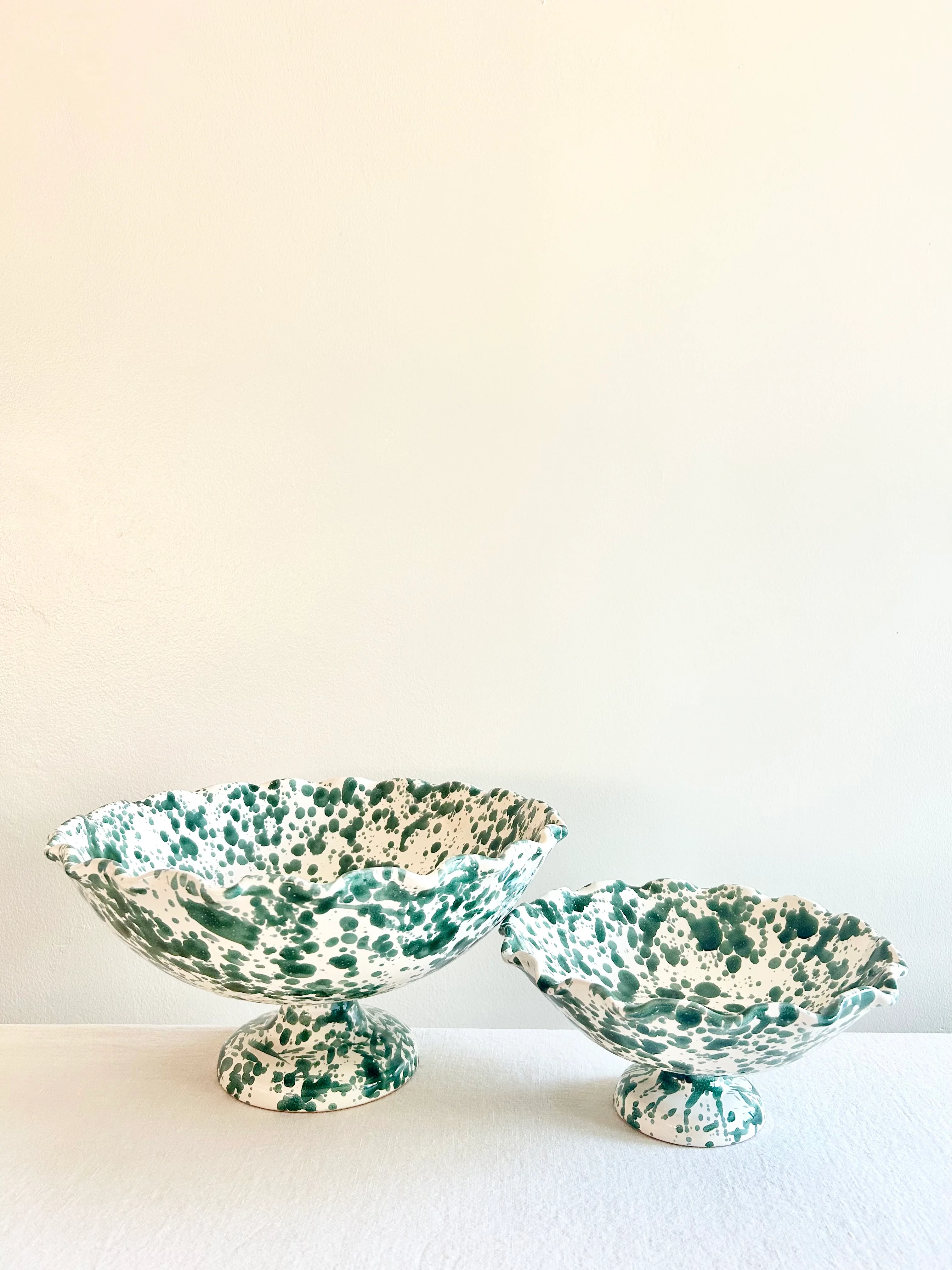 PRE- ORDER - Pompeii Scalloped Compote - Forest 13" - Image 5