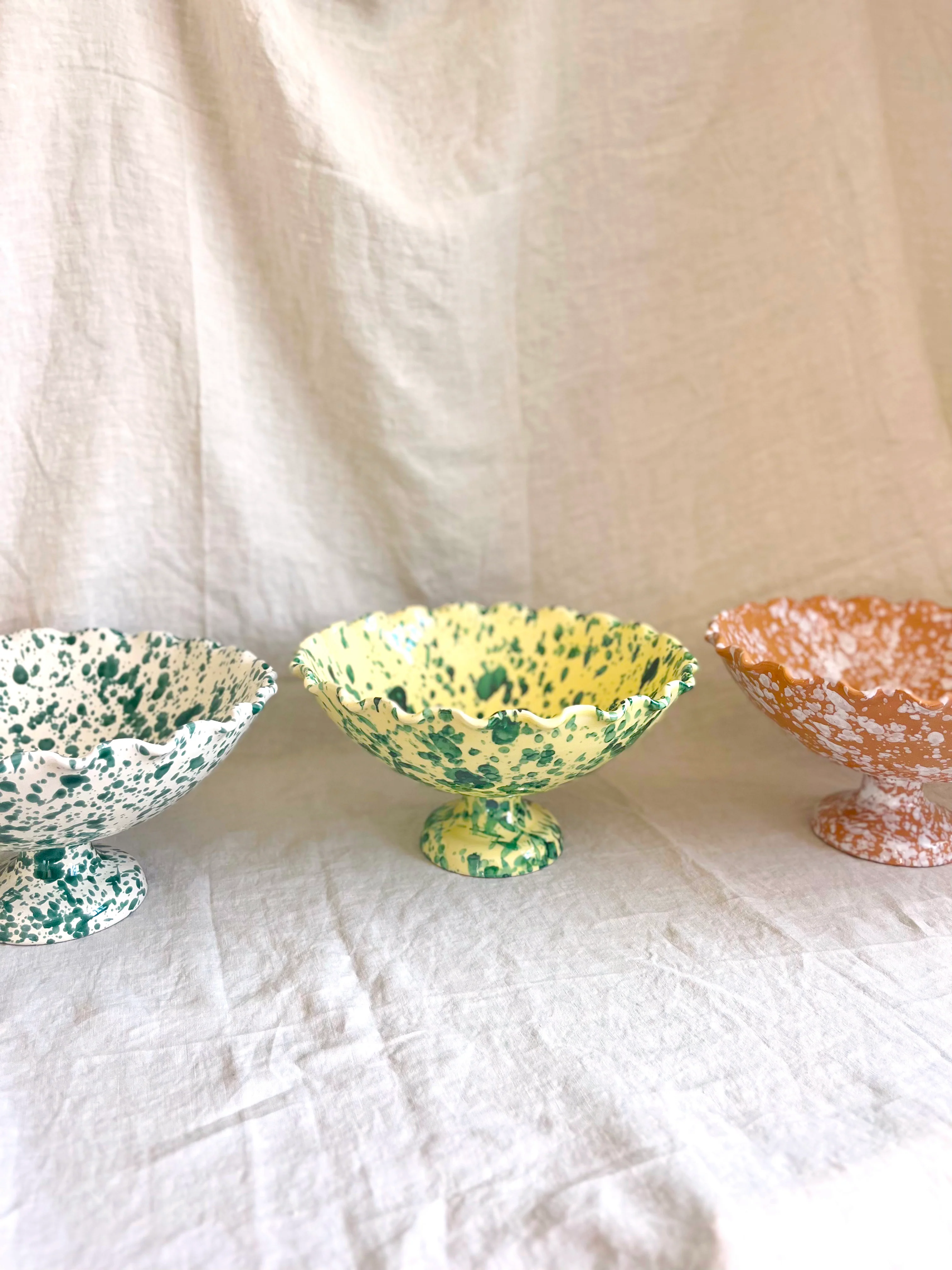PRE- ORDER - Pompeii Scalloped Compote - Forest 13" - Image 7