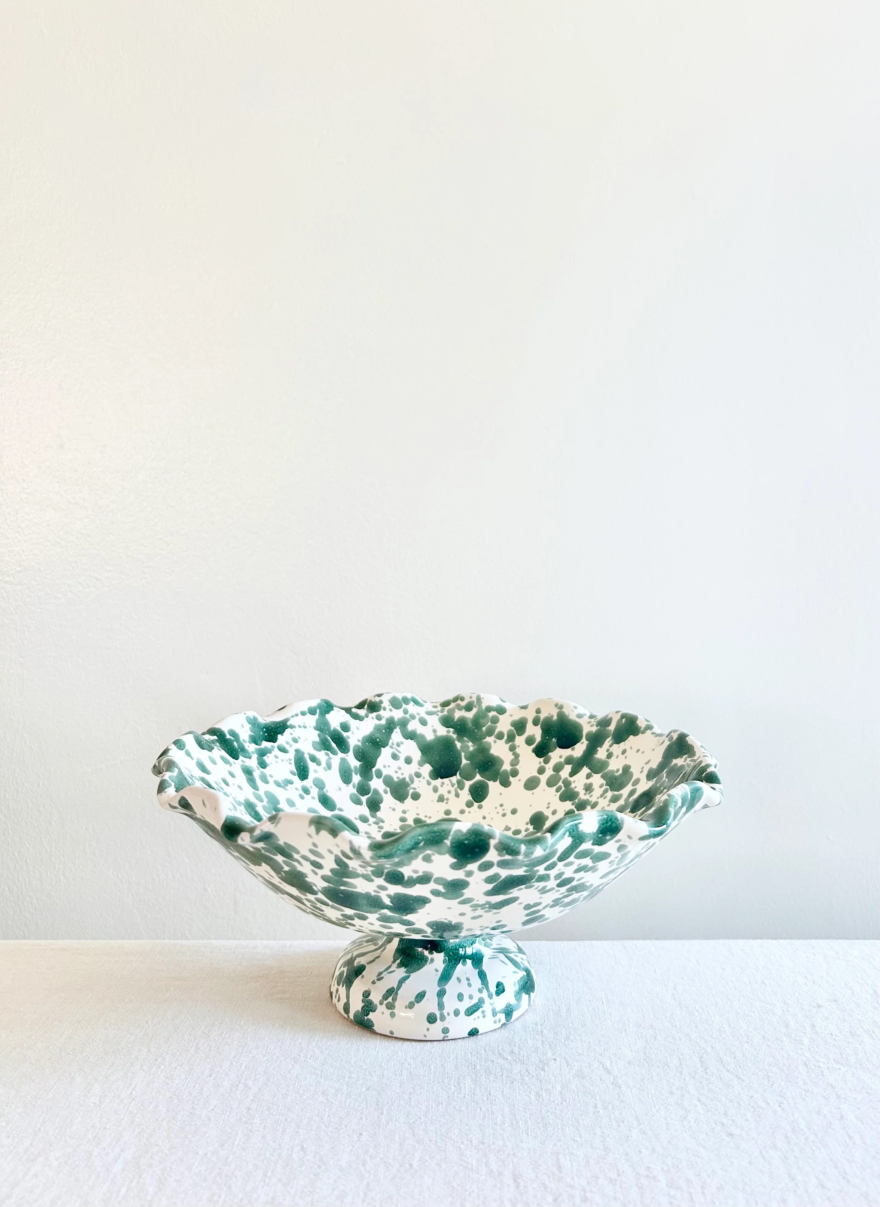 PRE-ORDER - Pompeii Scalloped Compote - Forest - 9"