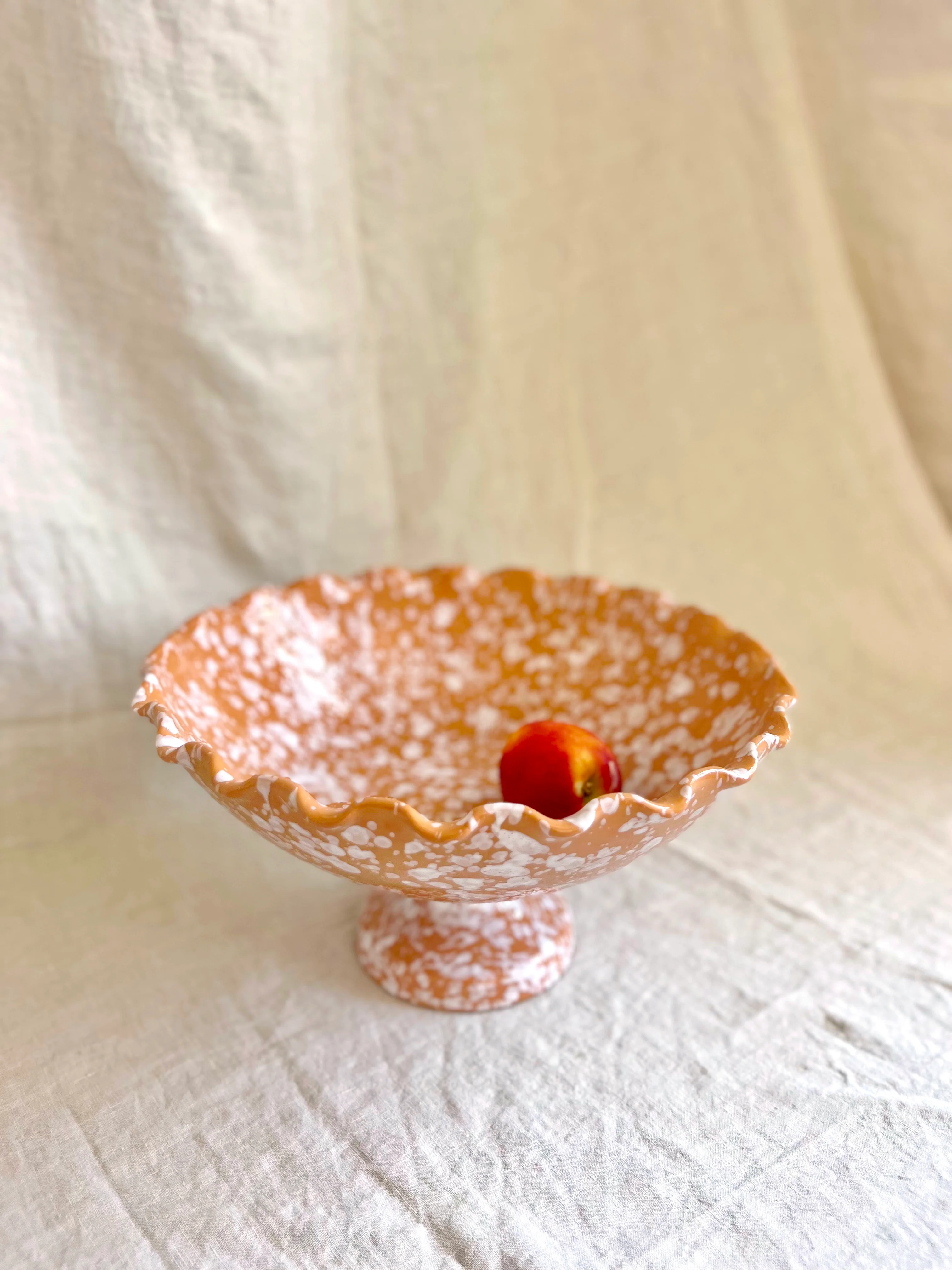 Pompeii Scalloped Compote - Sienna 13" - Image 2