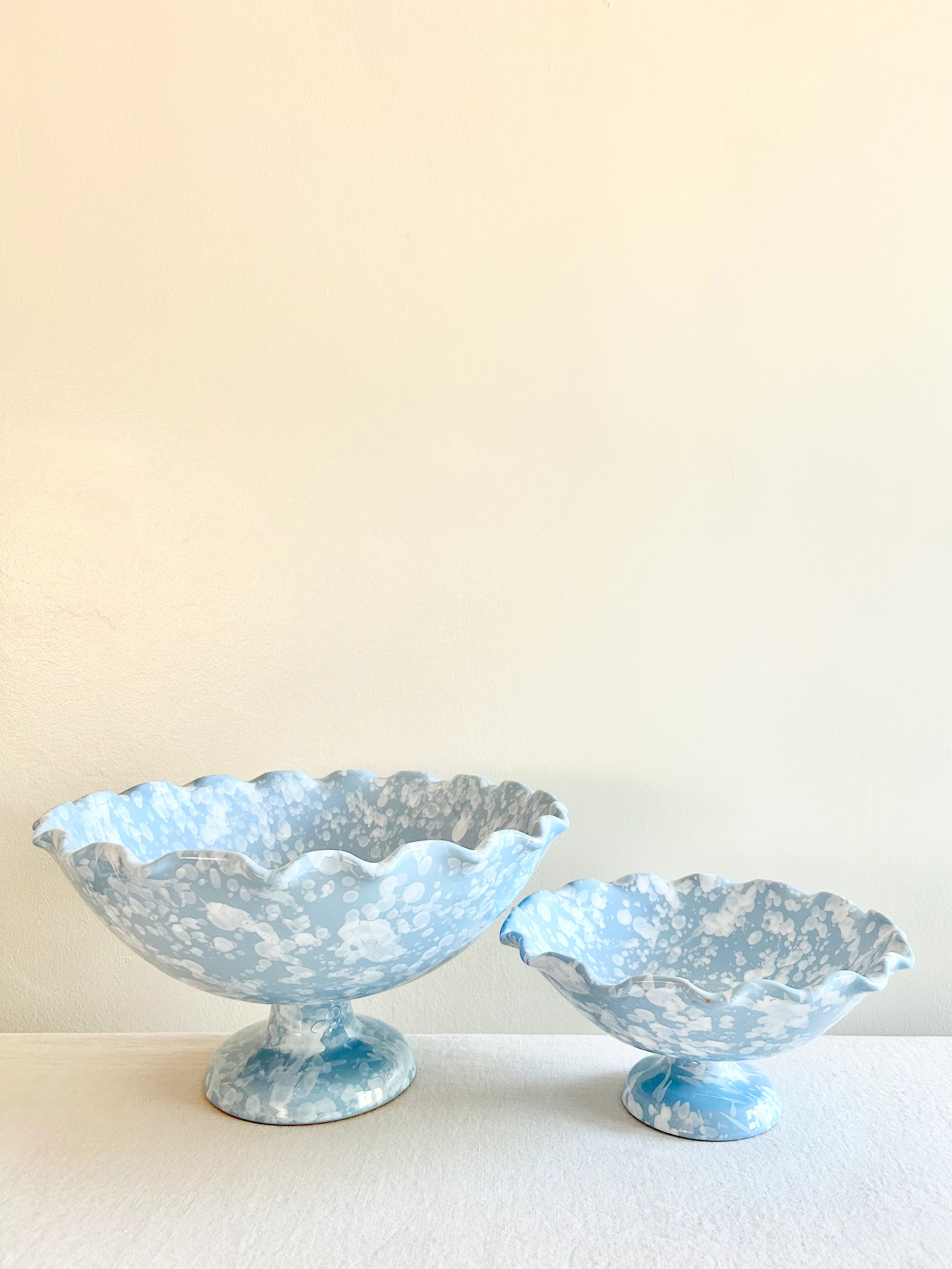 PRE-ORDER - Pompeii Scalloped Compote -Sky - 9" - Image 2