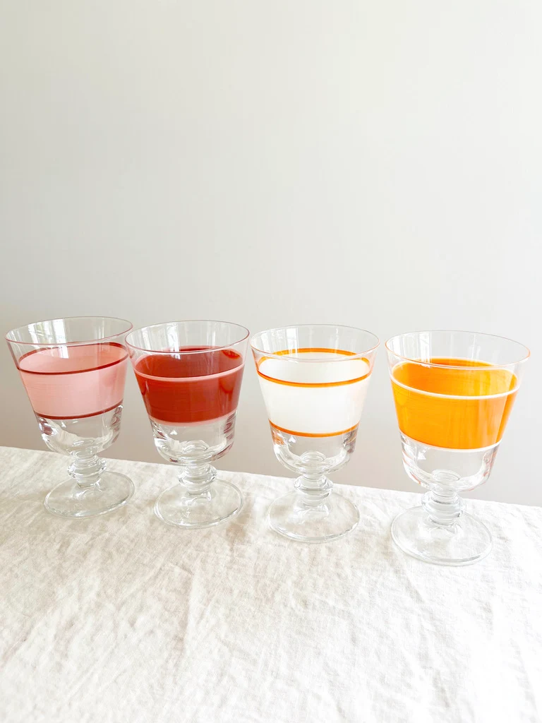 Riera Wine Glass - White/Kumquat - S/6 - Image 3