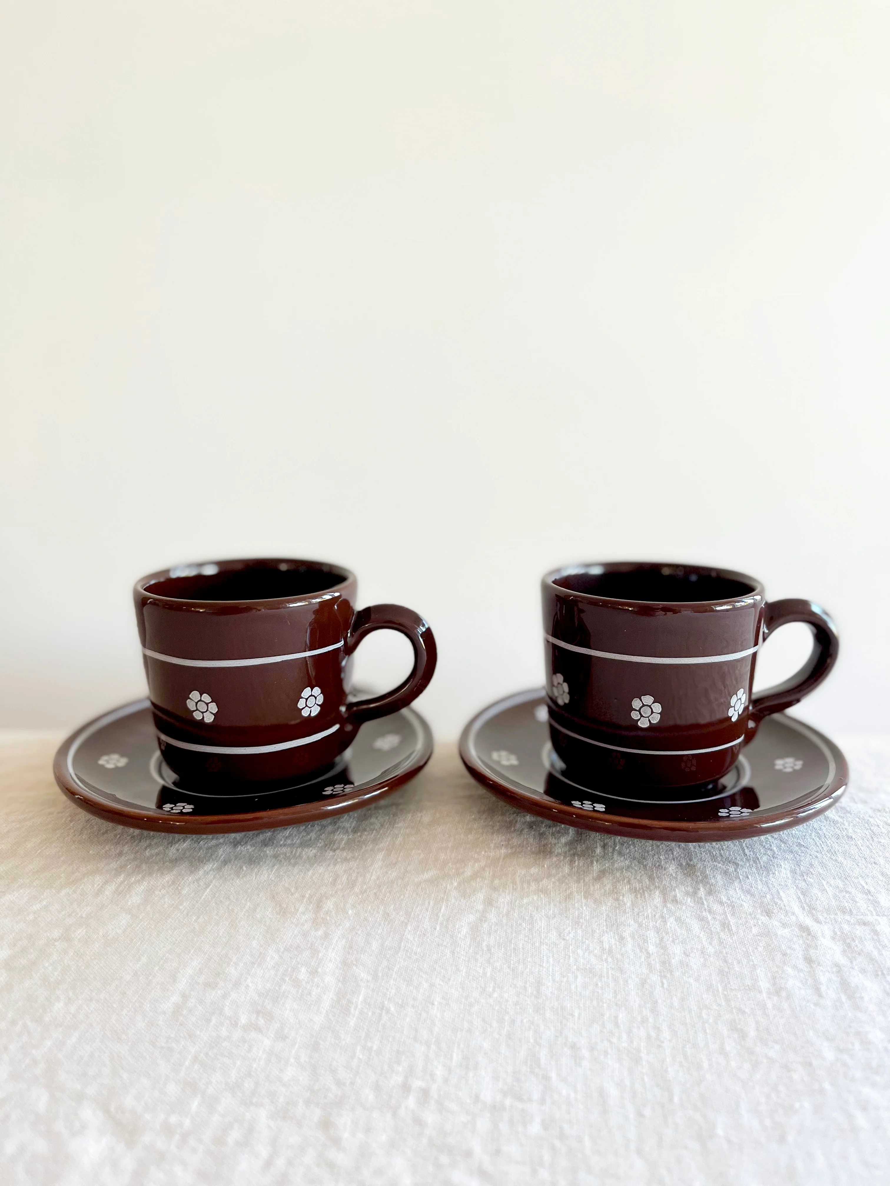 PRE-ORDER - Rigo e Stella Espresso Cup & Saucer - Coco-  S/2 - Image 2