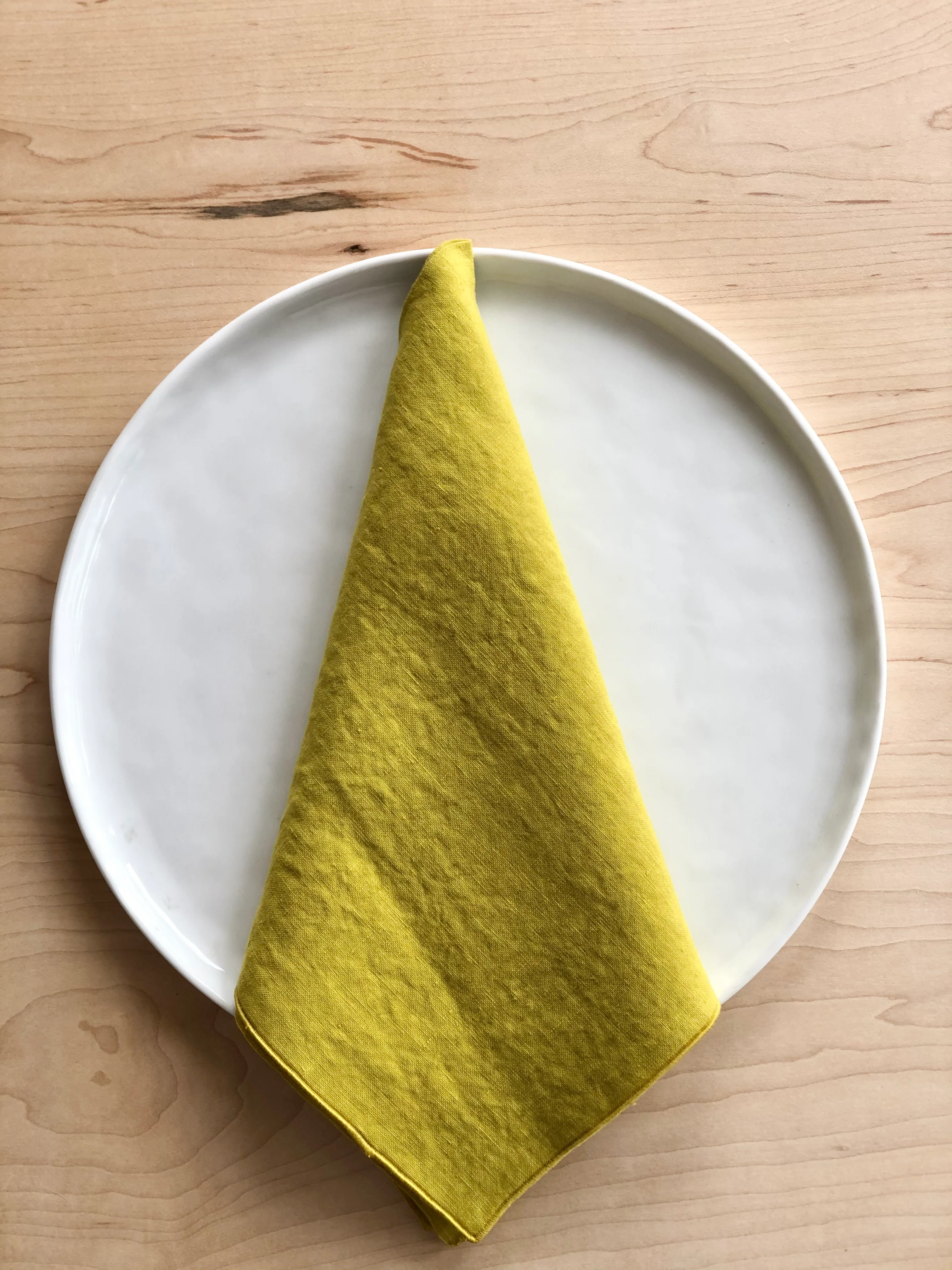 PRE-ORDER- Rolled Edge Chartreuse Napkin- S/4 - Image 4