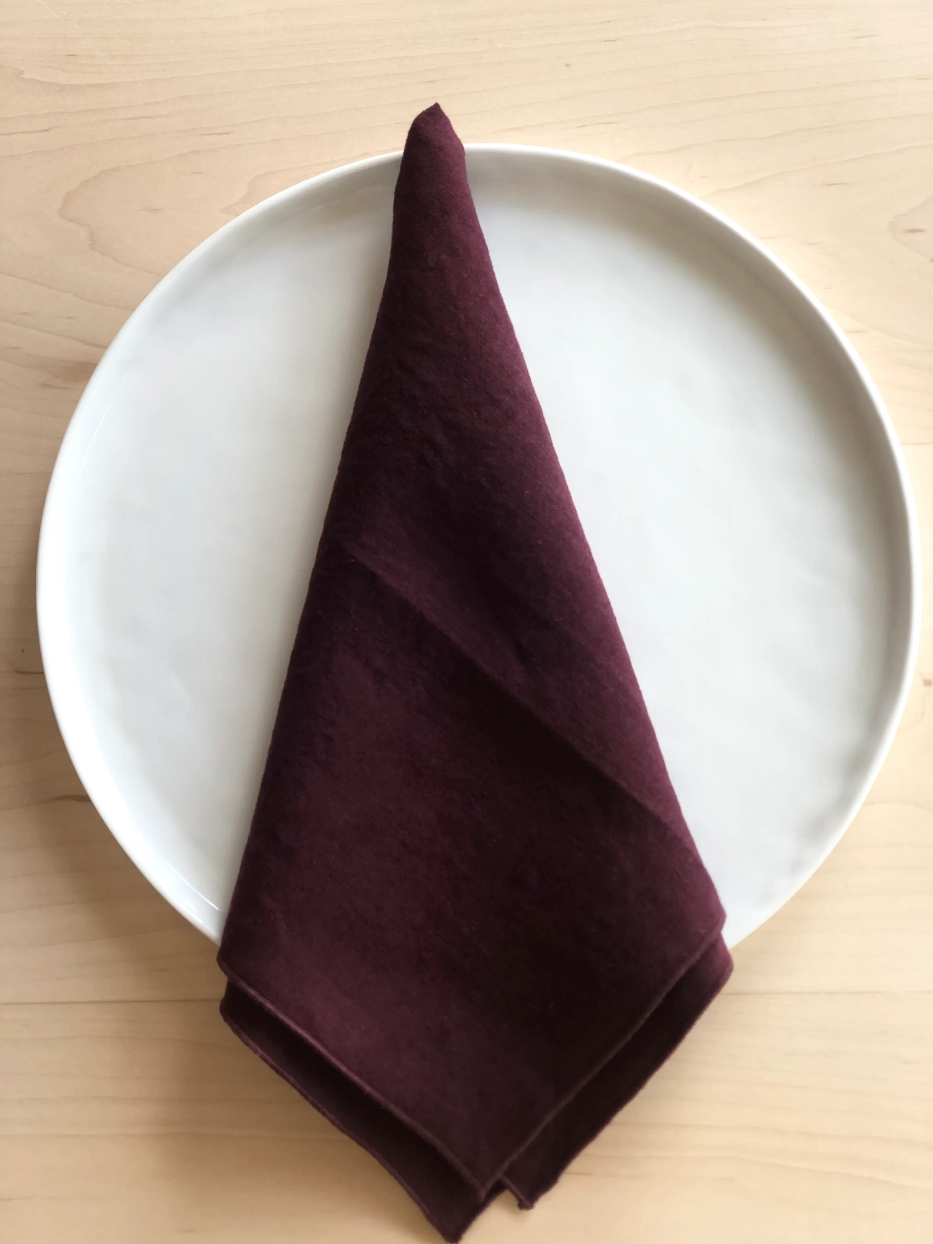 Rolled Edge Dark Currant Napkins- S/4 - Image 3