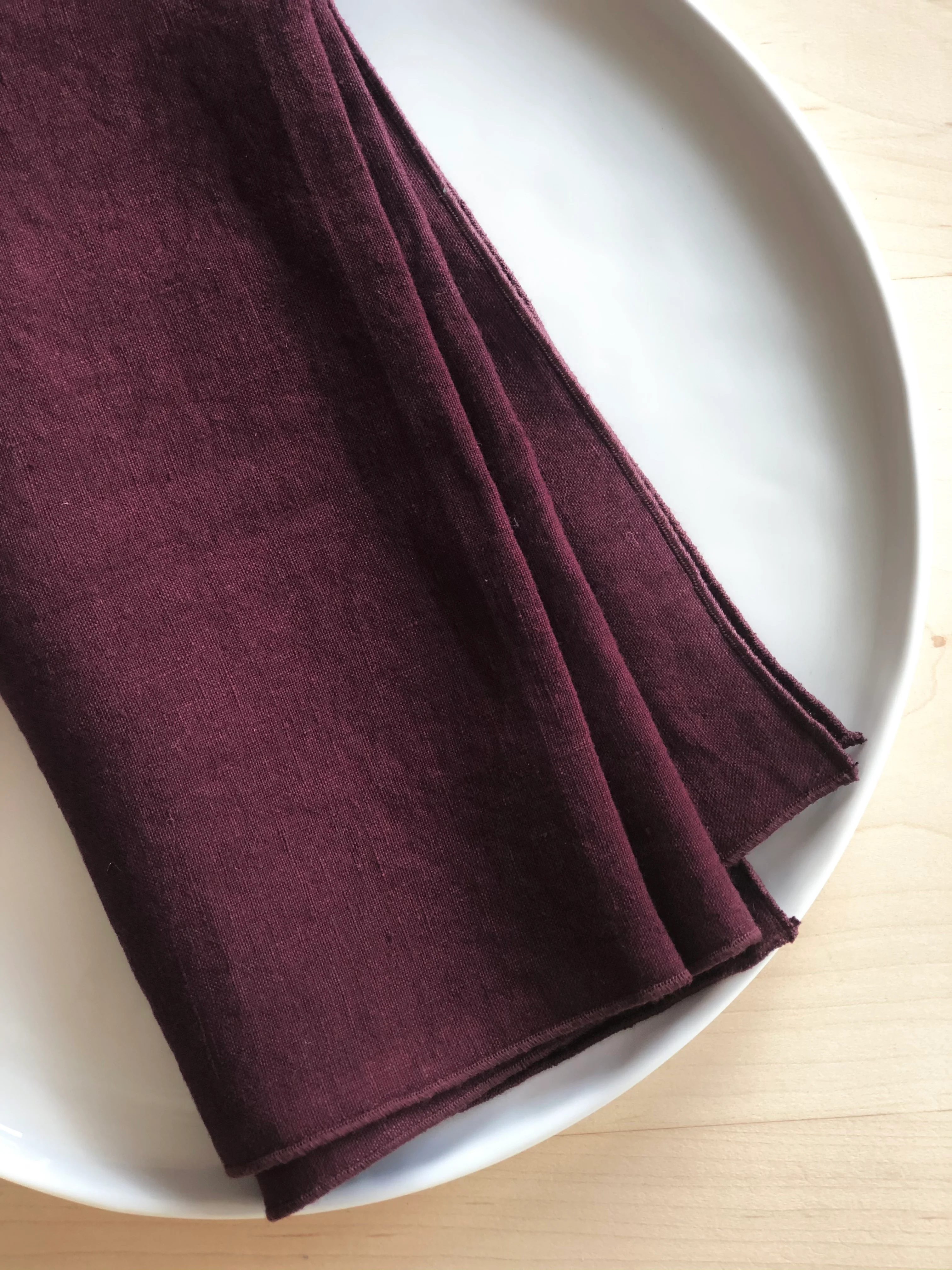 Rolled Edge Dark Currant Napkins- S/4 - Image 4