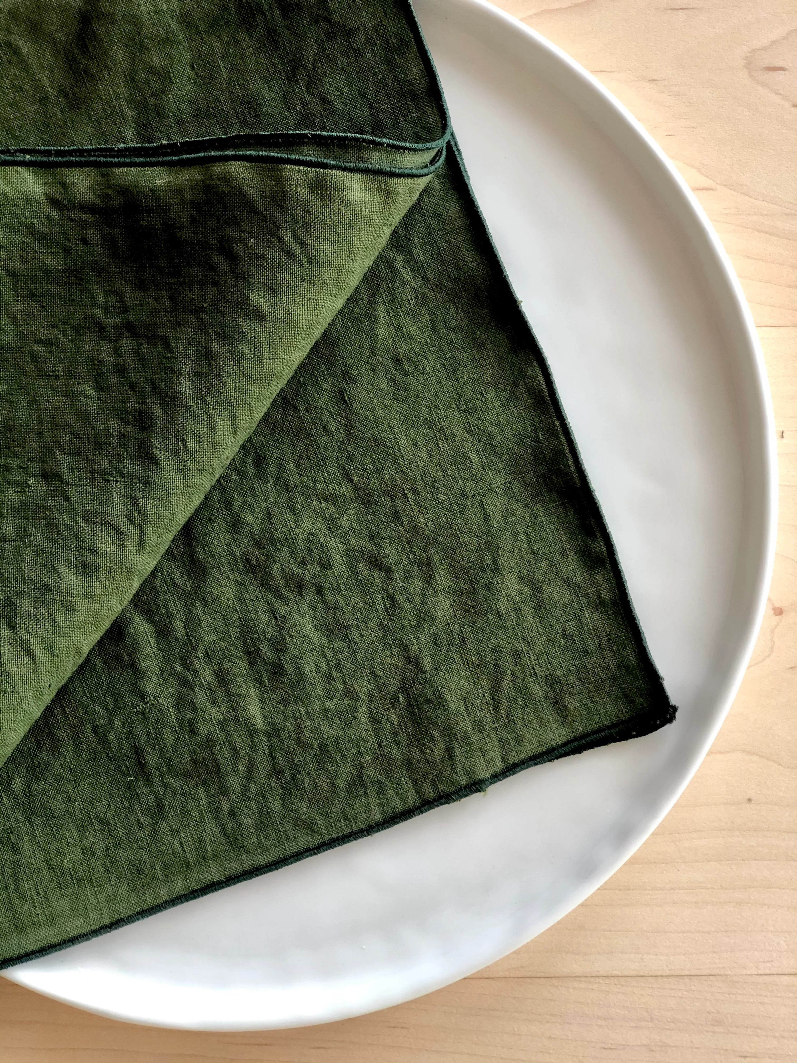 Rolled Edge Forest & Teal Napkins - S/4 - Image 4