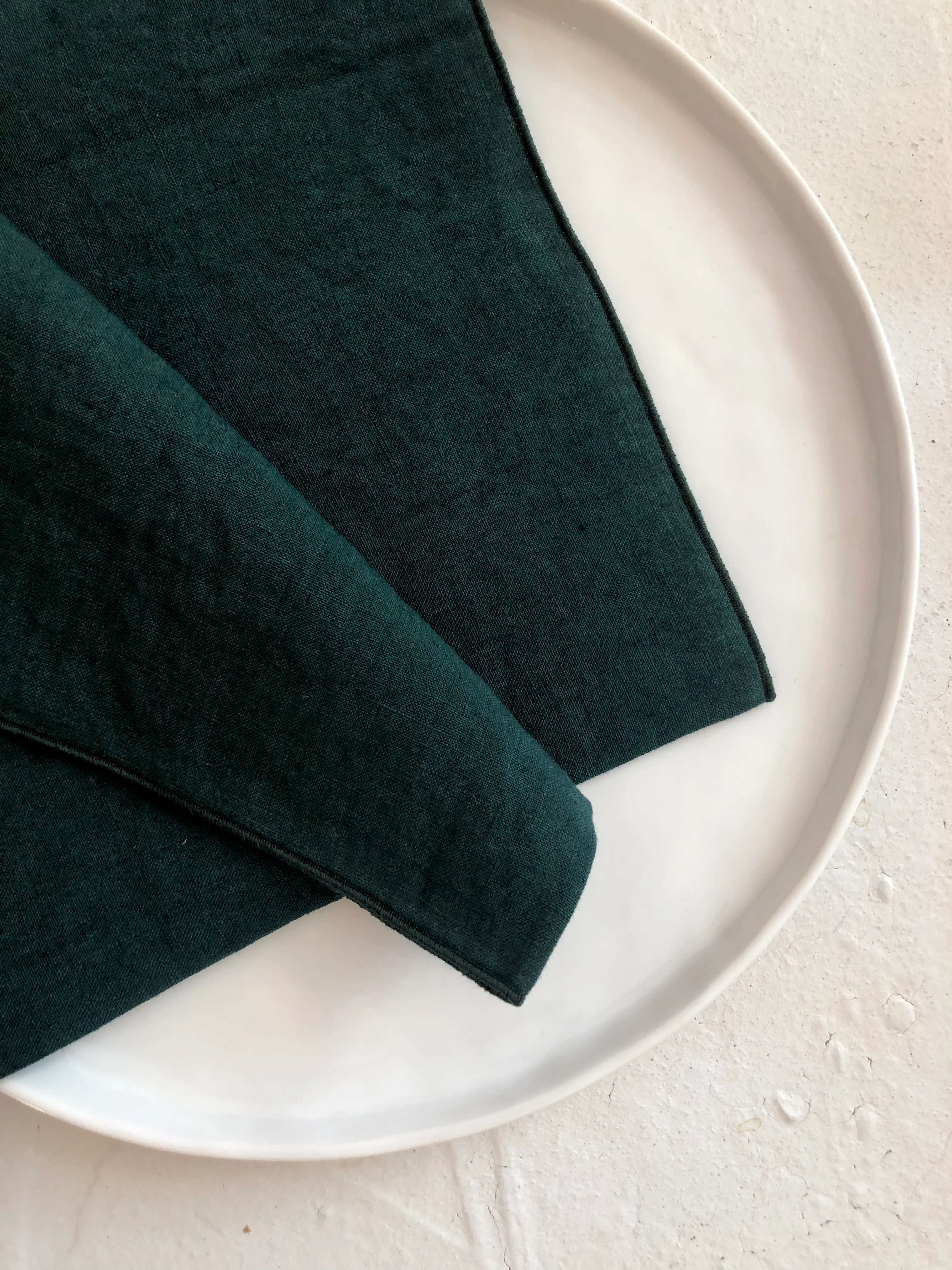 Rolled Edge Teal Napkins- S/4 - Image 2