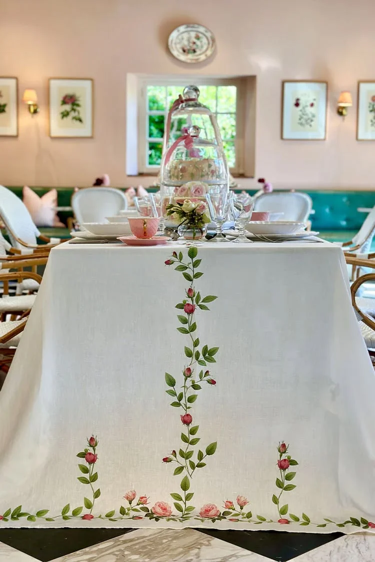 Rose Trellis Tablecloth - 3 sizes available - Image 3