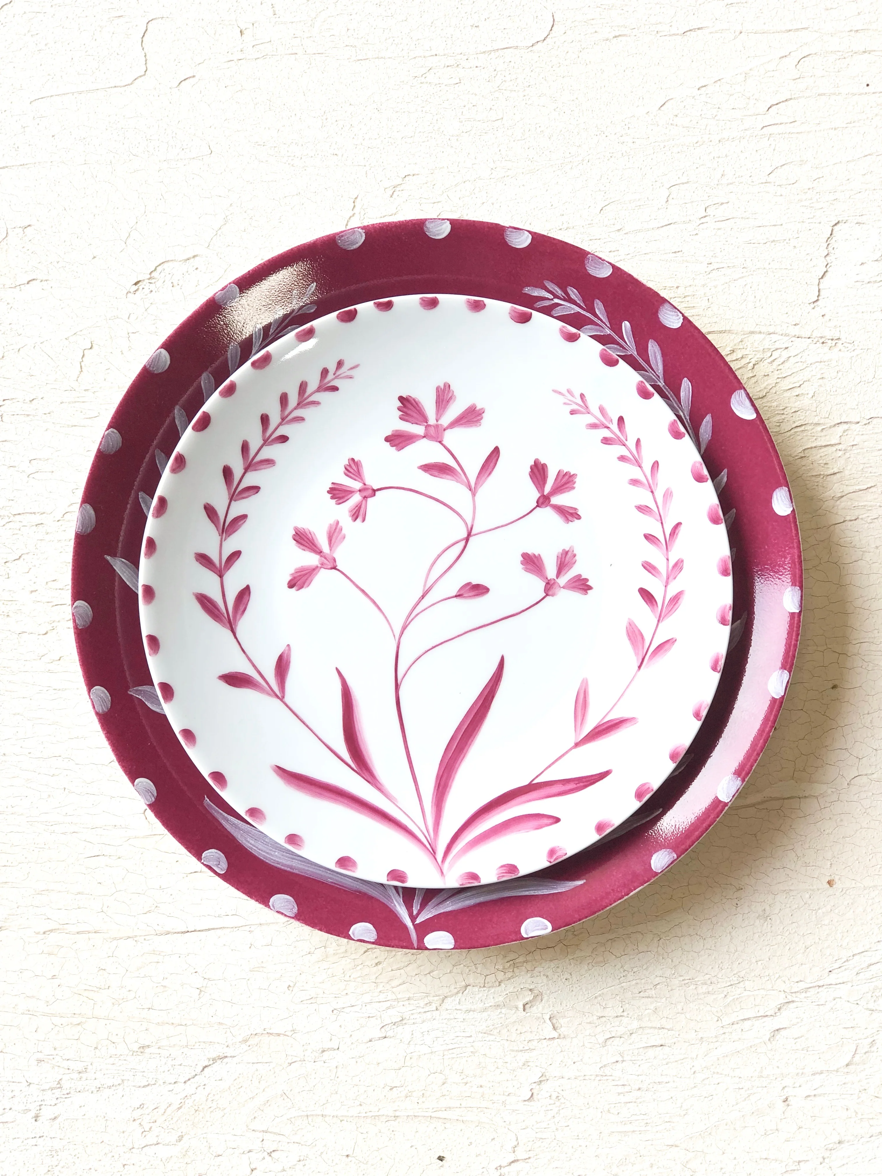 PRE-ORDER - Ruby Bloom Reverse Salad Plate - S/4 - Image 3