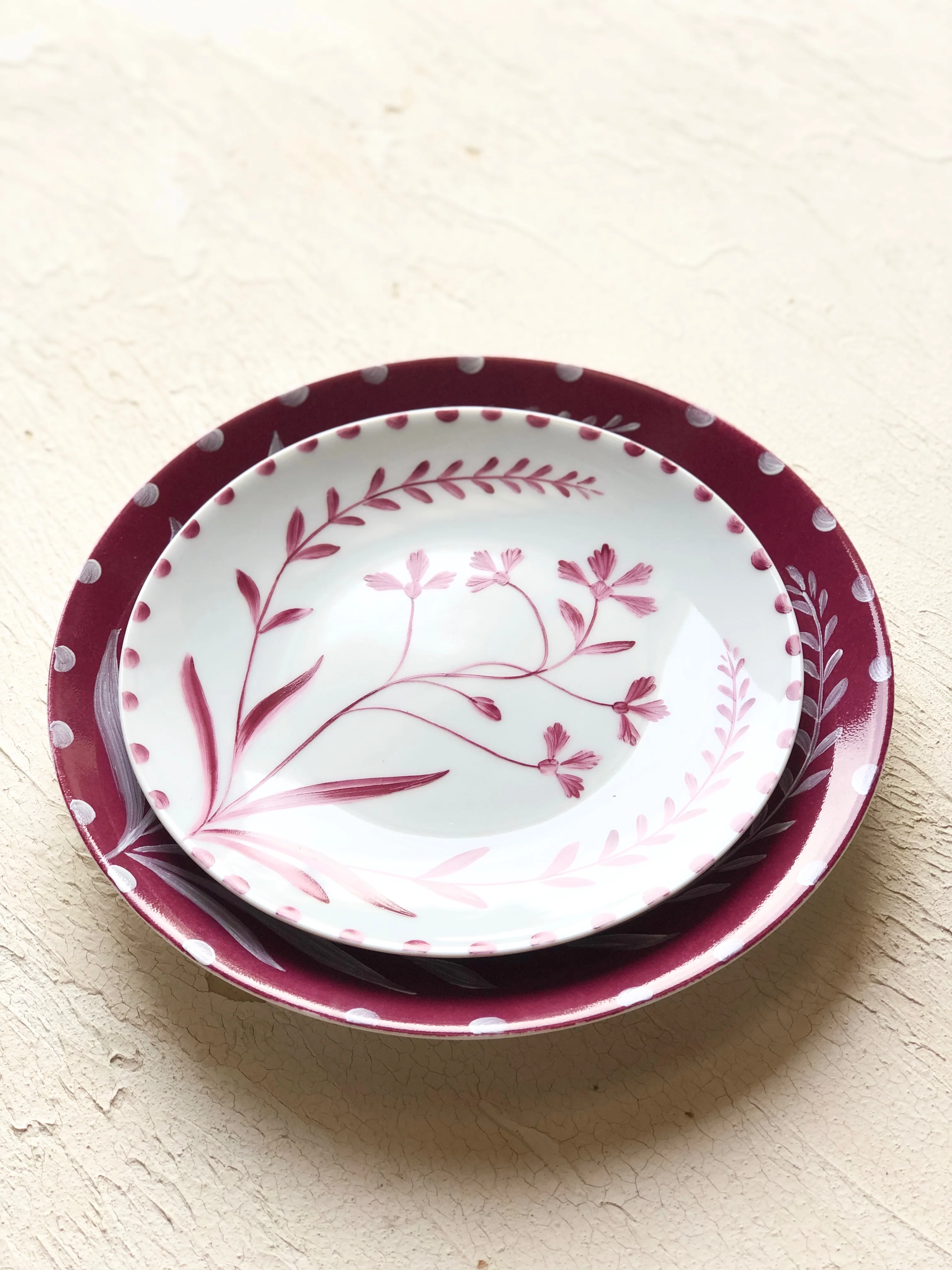 PRE-ORDER - Ruby Bloom Reverse Salad Plate - S/4 - Image 4