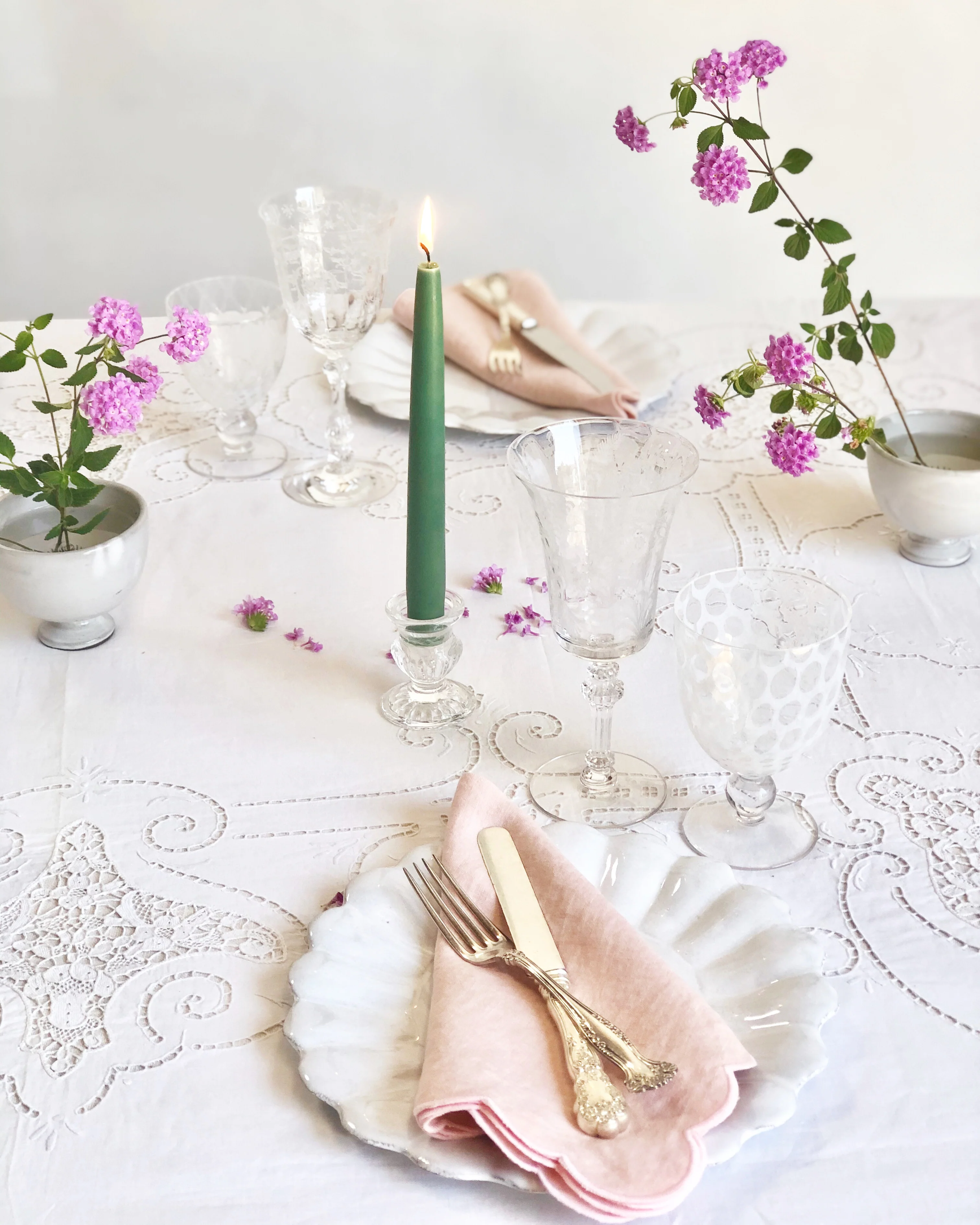 Scalloped Peony Napkins - S/4 - Image 2