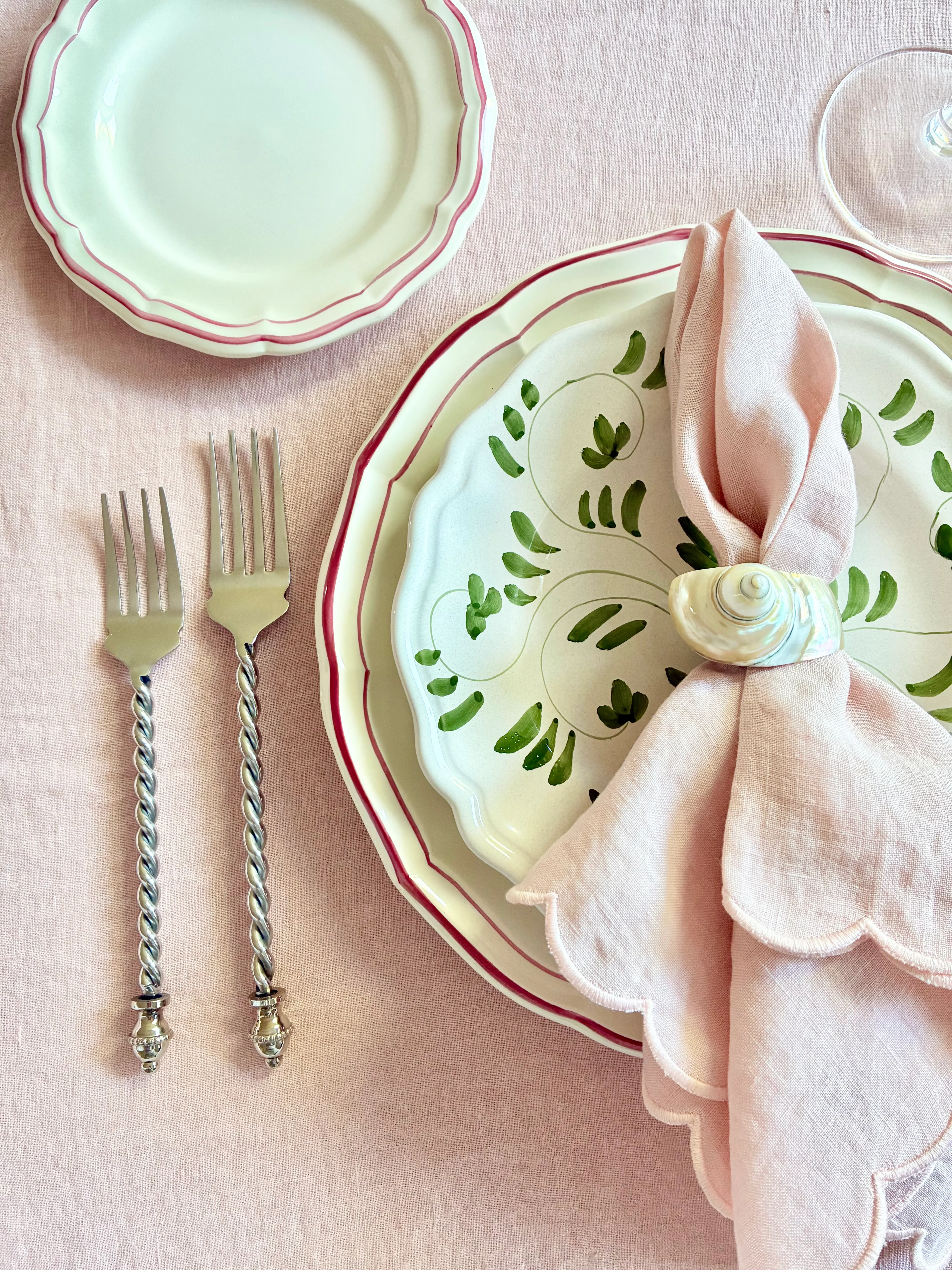Scalloped Peony Napkins - S/4 - Image 3
