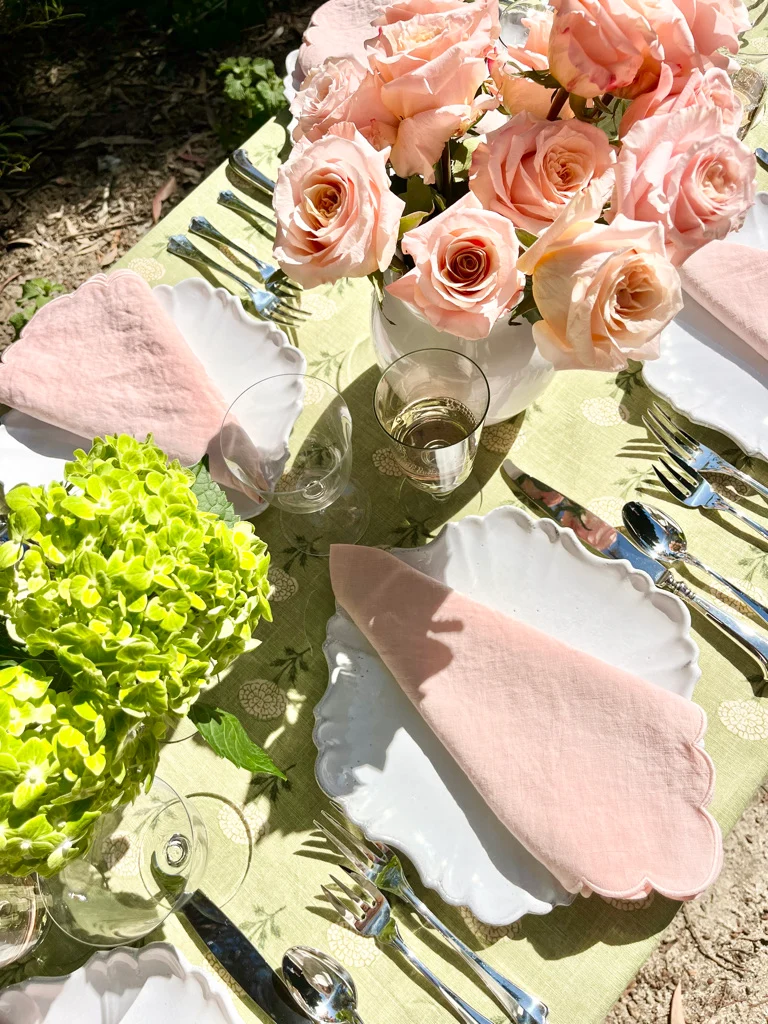 Scalloped Peony Napkins - S/4 - Image 4