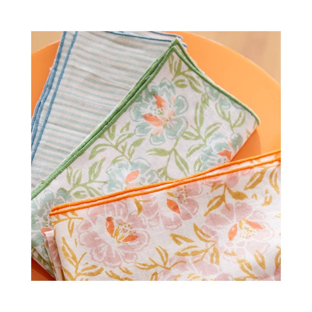 Chandra Napkins - Blue Green Stripe - S/2 - Image 4